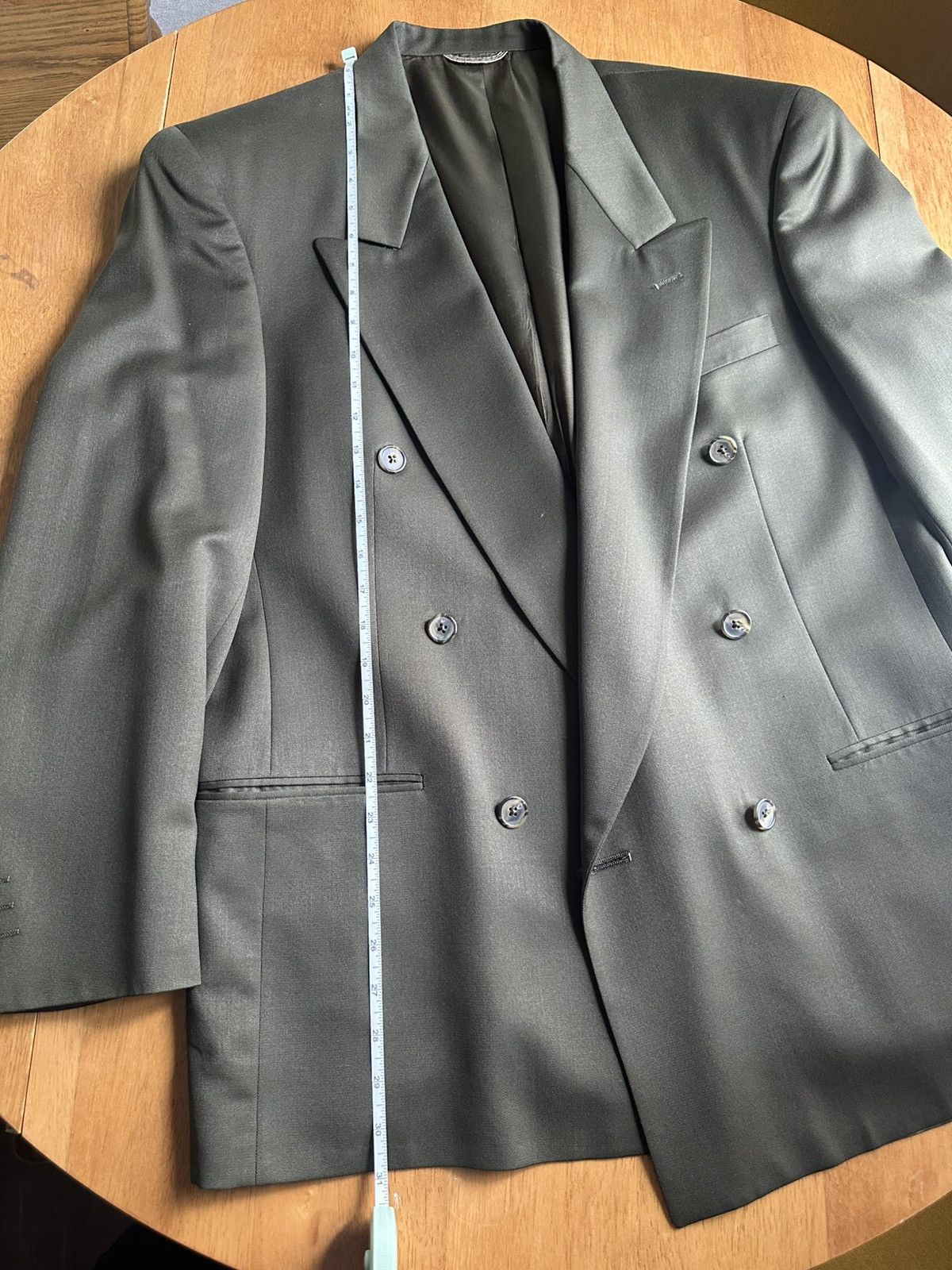 Christian Dior Monsieur Olive Double Breasted Suit Size 42R - 5 Thumbnail