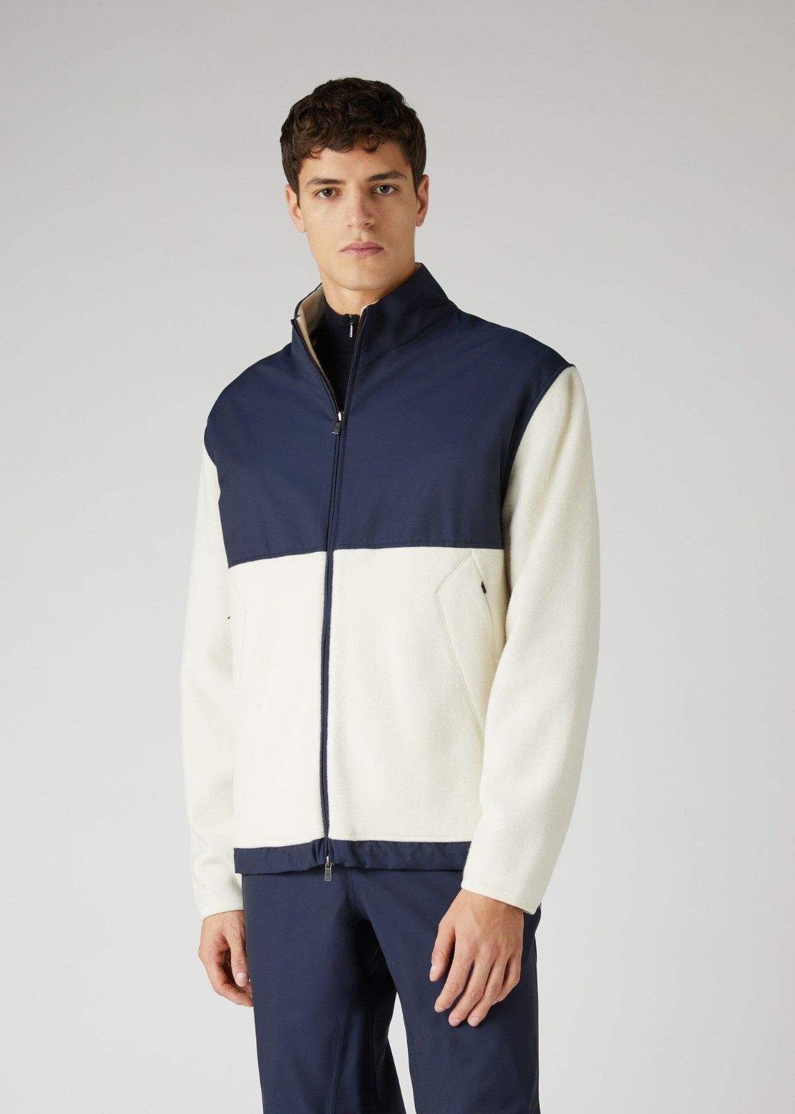 Loro Piana o1srvl11e1124 Icer Ski Bomber Jacket in White & Blue Size US S / EU 44-46 / 1 - 4 Thumbnail