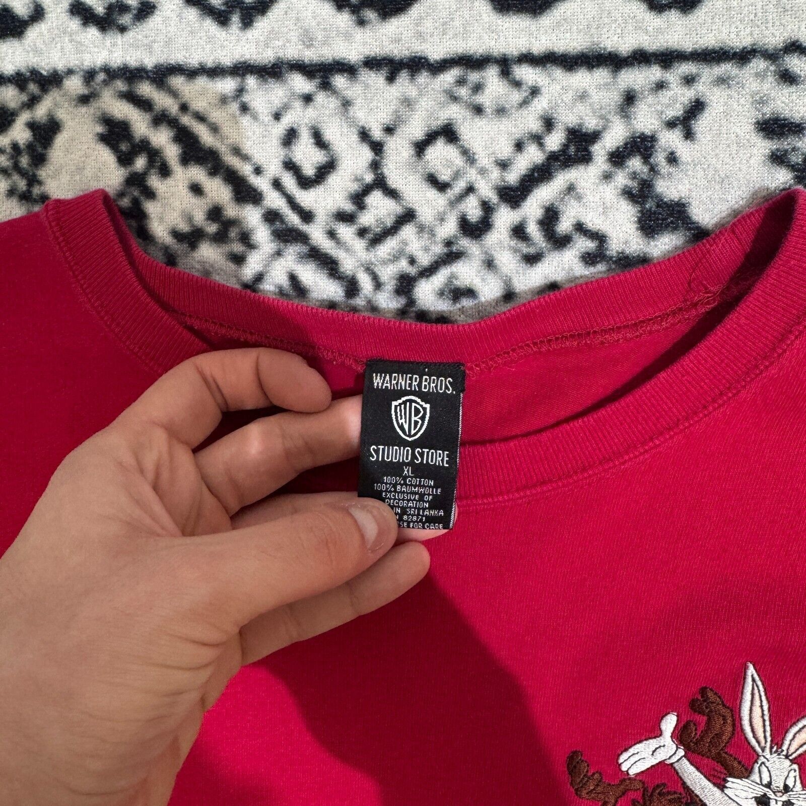 Vintage × Warner Bros Warner Bros Red Cotton T-Shirt Size XL Y2K Looney Tunes 90s Size US XL / EU 56 / 4 - 7 Thumbnail