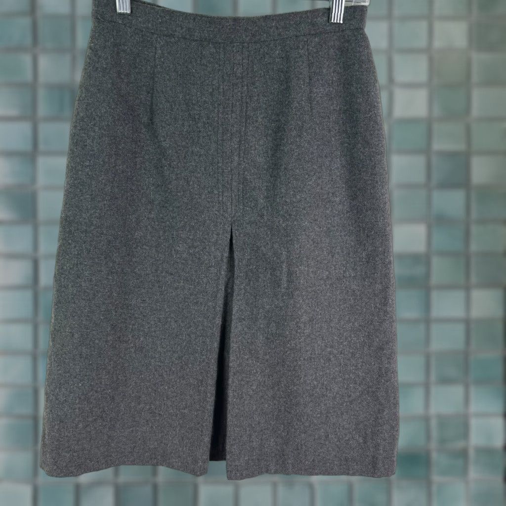 Vintage VINTAGE Michel Laurent Wool Blend Knee Length A-Line Skirt Womens Size 9 Gray Pockets 90s Size 30" / US 8 / IT 44 - 1 Thumbnail