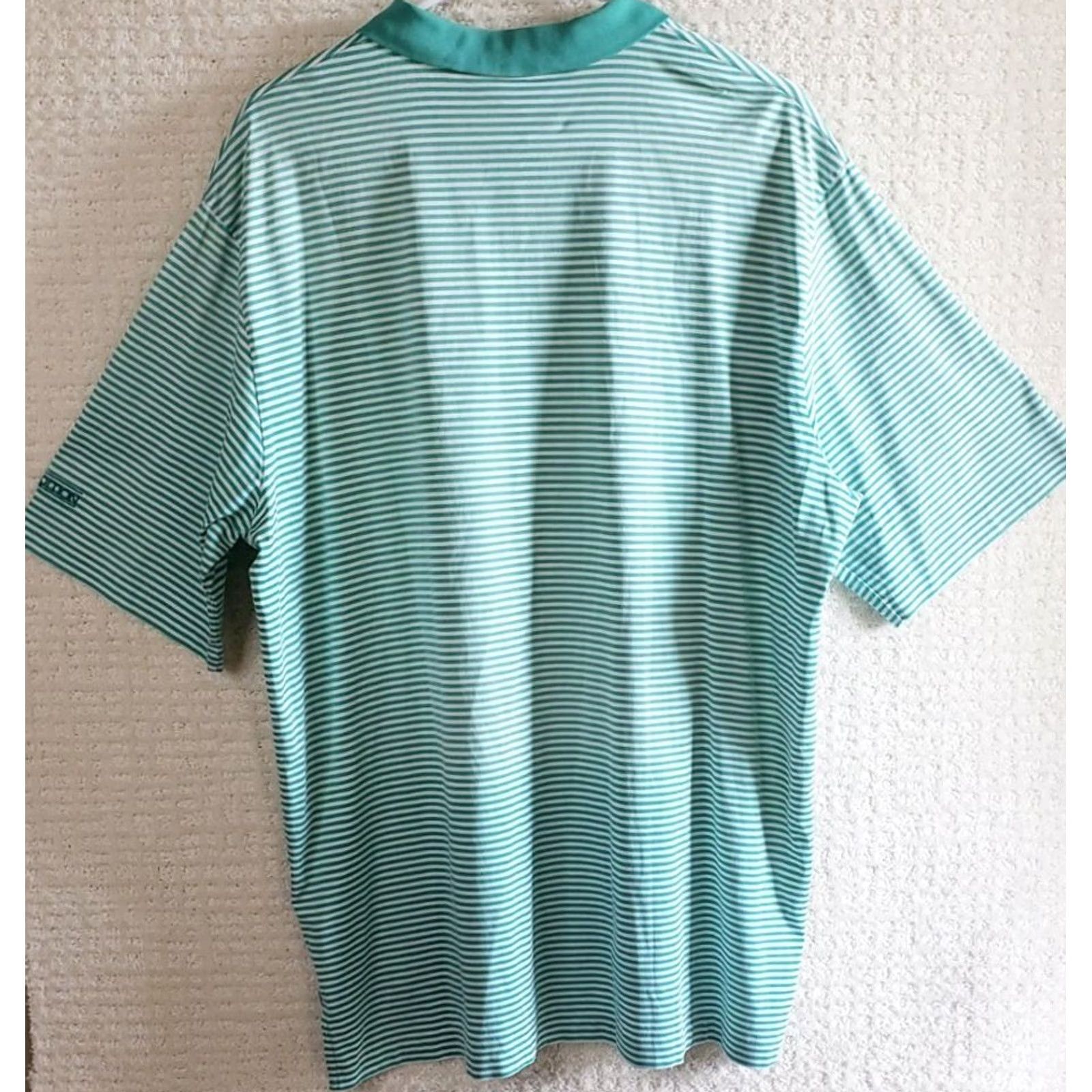 Vintage Polo Golf Polo Shirt L Green Stripe Short Sleeve Pima Cotton Mens Classic Fit Size US L / EU 52-54 / 3 - 5 Thumbnail