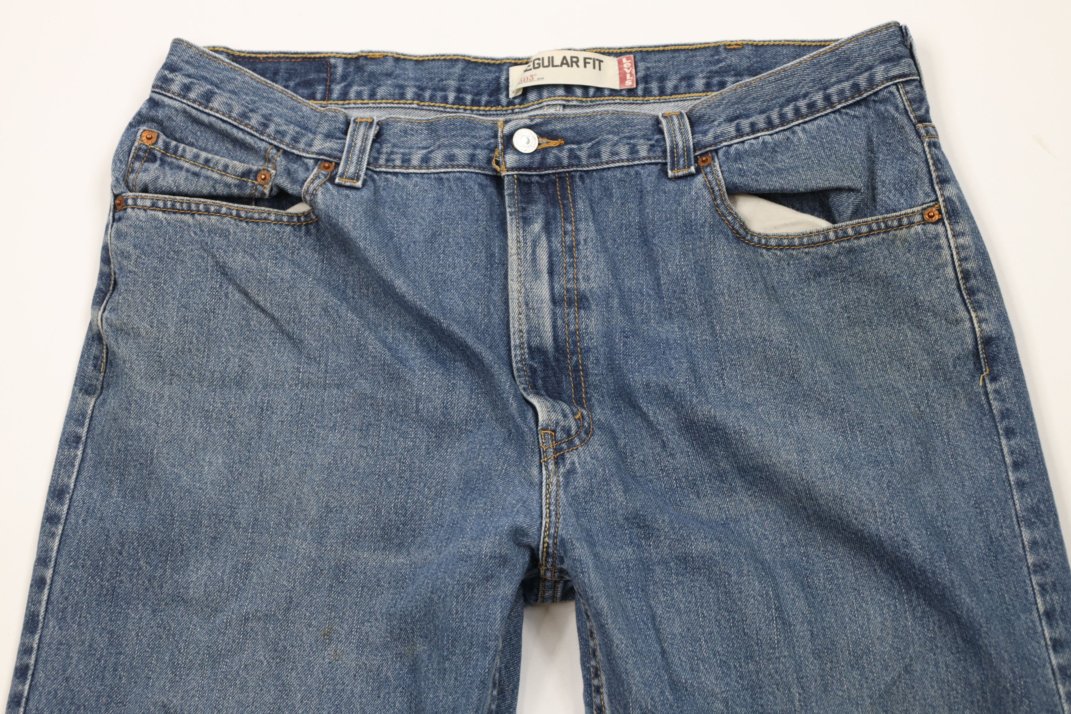 Levi's Vintage Y2K Levis 505 Regular Straight Leg Denim Jeans Size US 40 / EU 56 - 2 Thumbnail