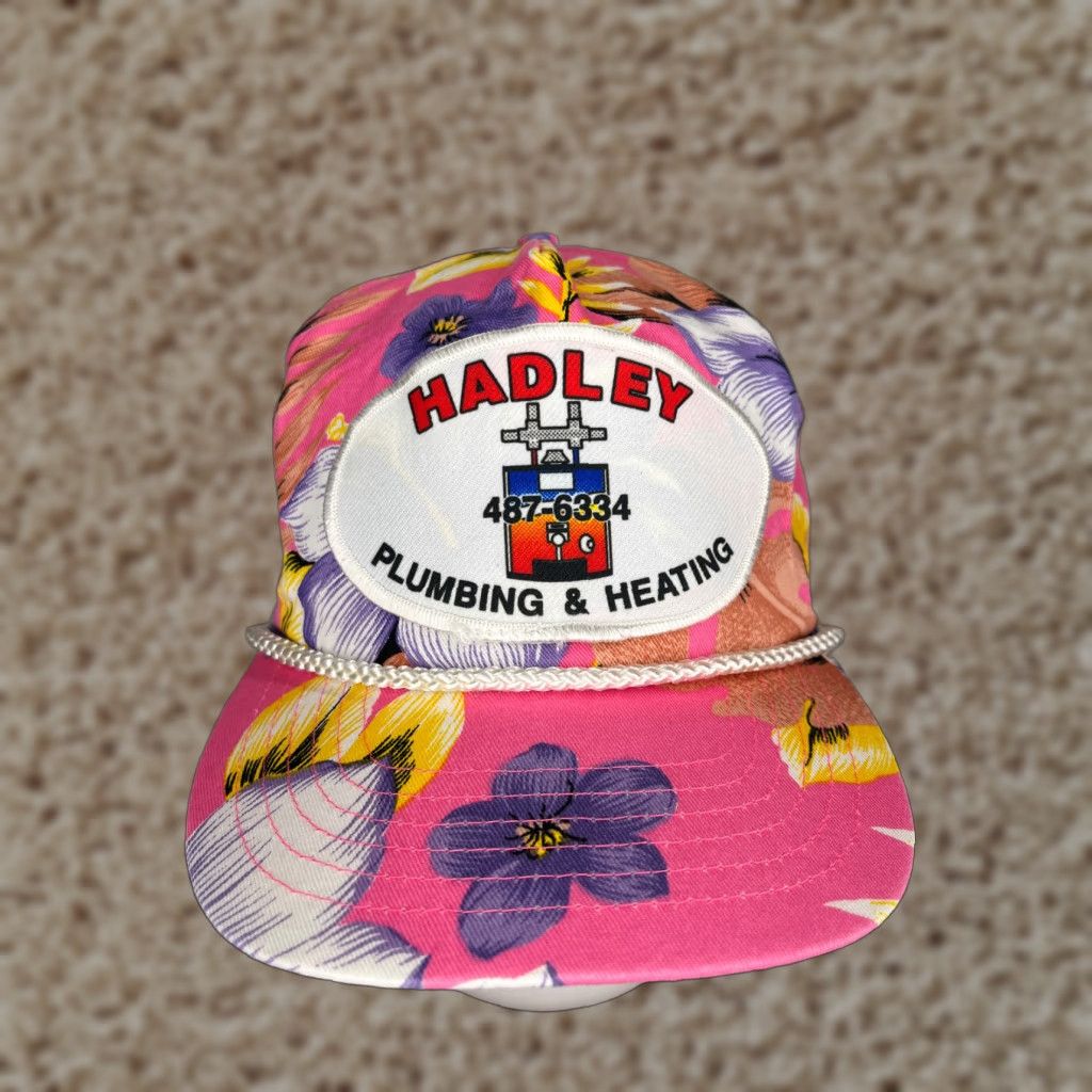 Vintage Hadley San Sun Hat Cap Snap Back Adult One Size Pink Floral Size ONE SIZE - 1 Thumbnail
