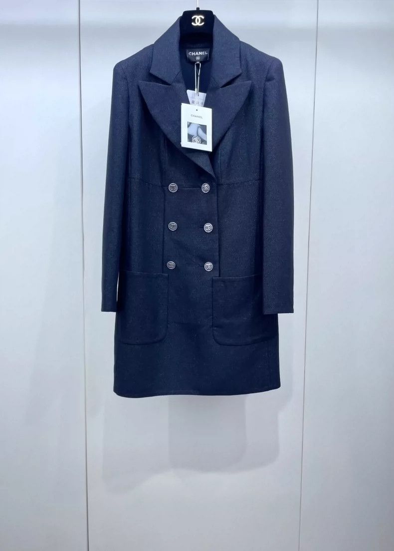 Chanel Chanel Double-Breasted Long Coat with Shimmer- DMC Size US M / EU 48-50 / 2 - 1 Thumbnail
