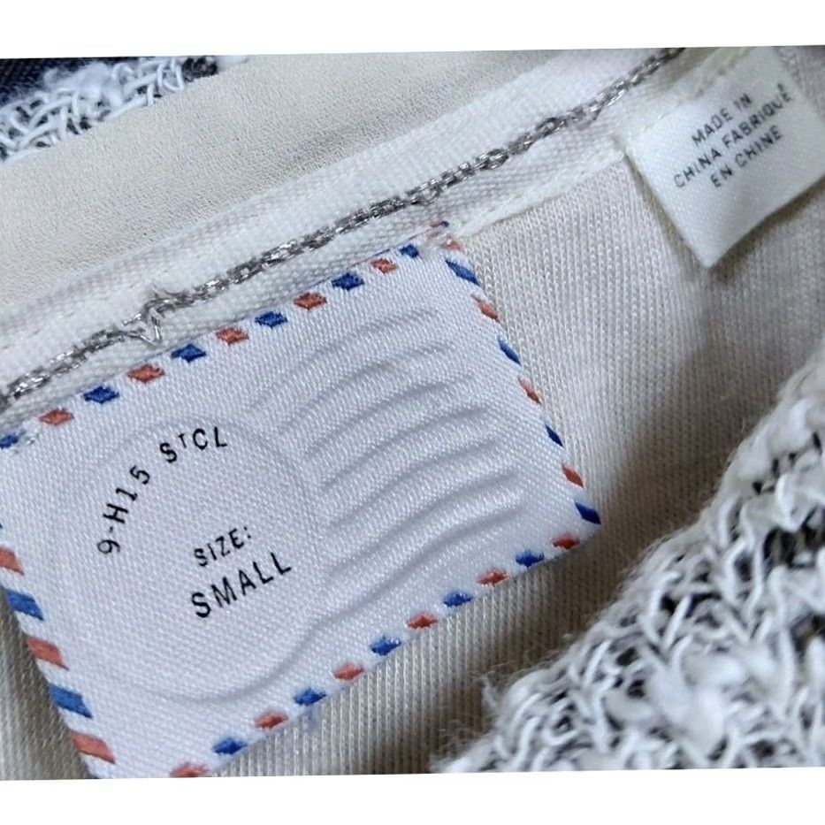 Anthropologie Anthropologie Collared Knit Blue White Short Sleeve Striped Women S Top Size S / US 4 / IT 40 - 5 Thumbnail