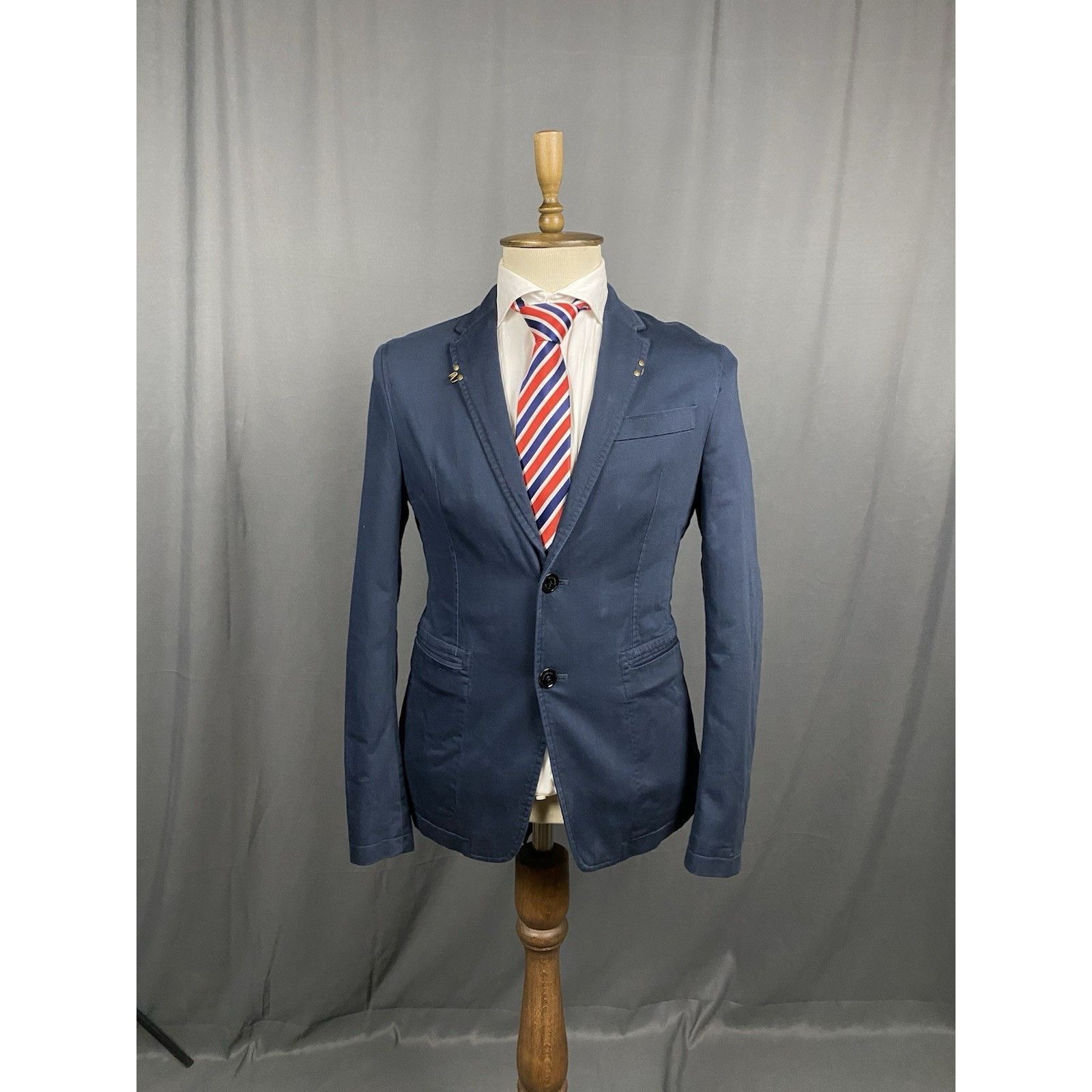 Burberry Burberry Men's Blue Wool Lined Blazer Sportcoat Jacket Size Size 50R - 4 Thumbnail