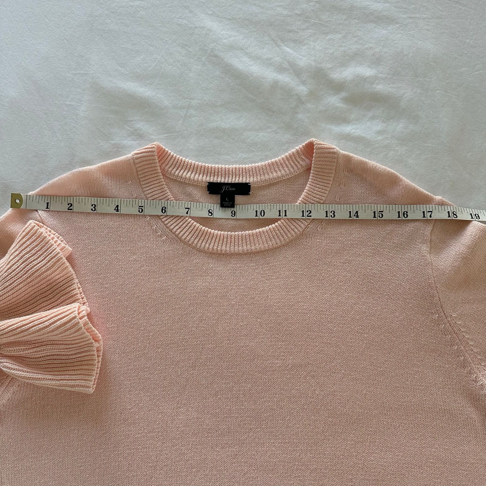 J.Crew J.Crew Round Neck Bell Sleeve Pink Sweater 100% Cotton US L Size L / US 10 / IT 46 - 5 Thumbnail