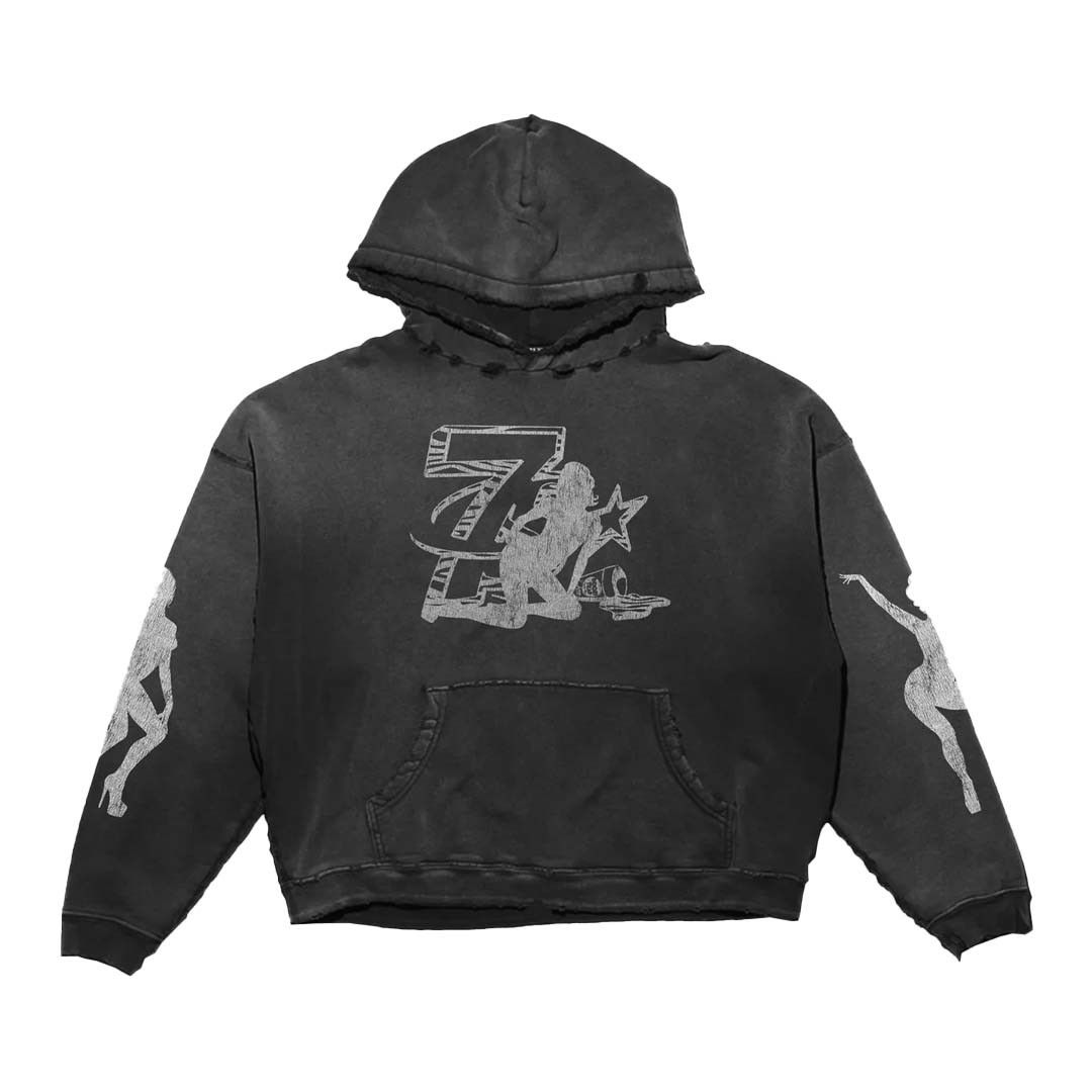 TRIPLE SEVENS Trap Hoodie Black Distressed Size US M / EU 48-50 / 2 - 1 Thumbnail
