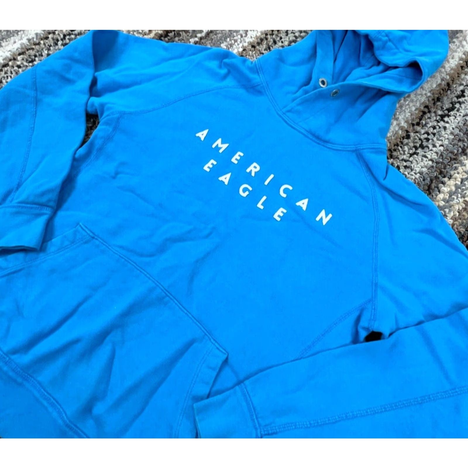 American Eagle Outfitters VINTAGE American Eagle Hoodie Men XS Blue Sweatshirt Sweater Spell Out Retro Adult AEO Size US XS / EU 42 / 0 - 2 Thumbnail