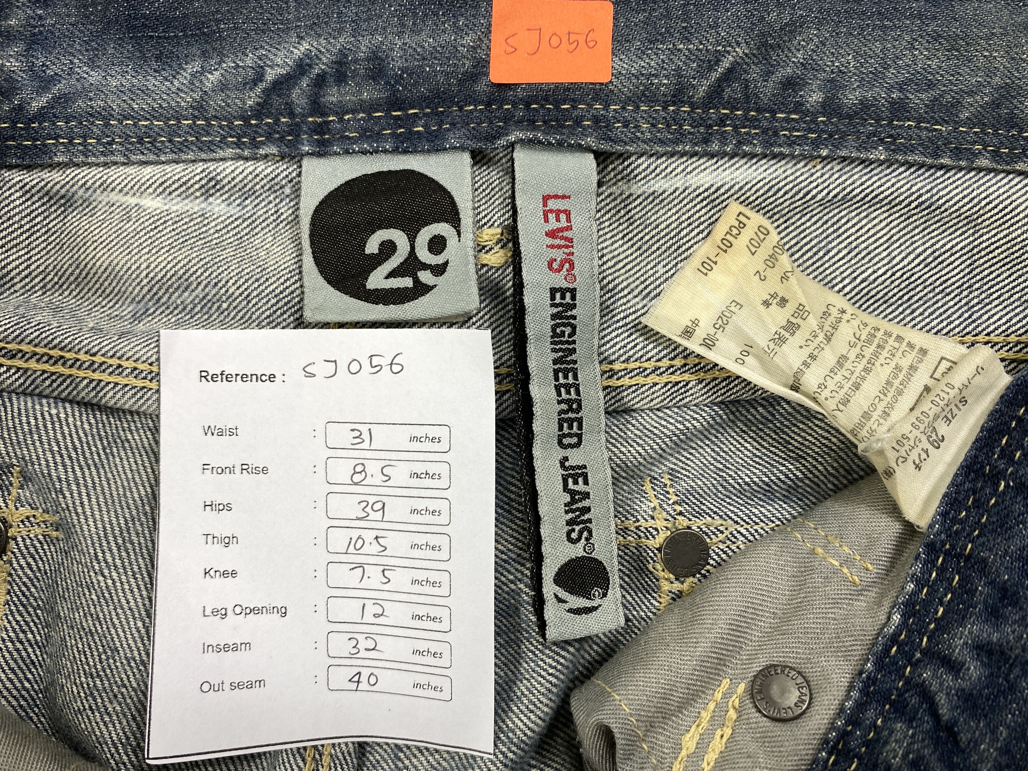 Levi's Blue Distressed Vintage Levi's Engineered 31x32 Denim SJ056 Size US 31 - 8 Thumbnail