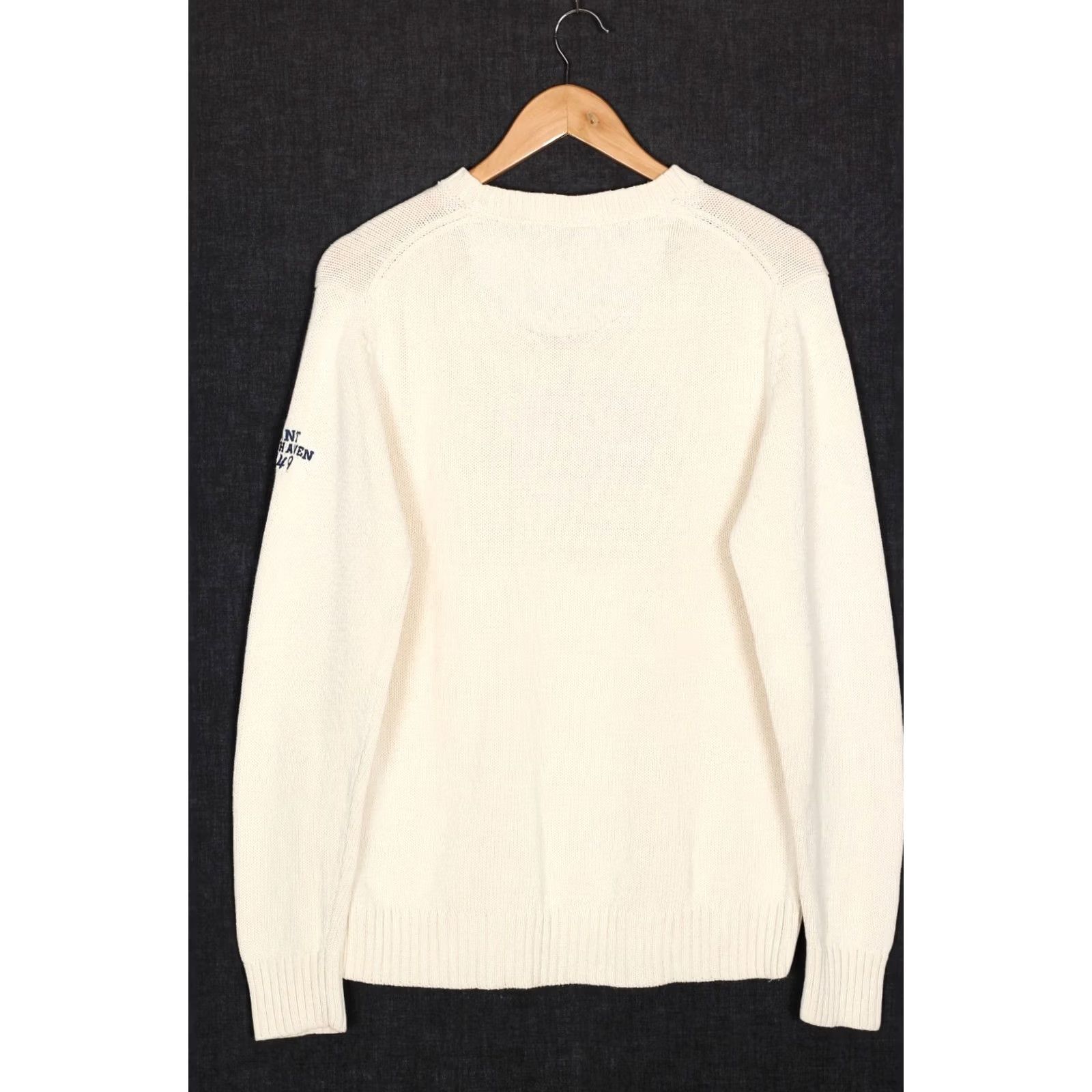 Gant Vintage GANT Jumper Mens Knit Cotton Crew Neck M Beige USA Flag VR4007 Size US M / EU 48-50 / 2 - 3 Thumbnail