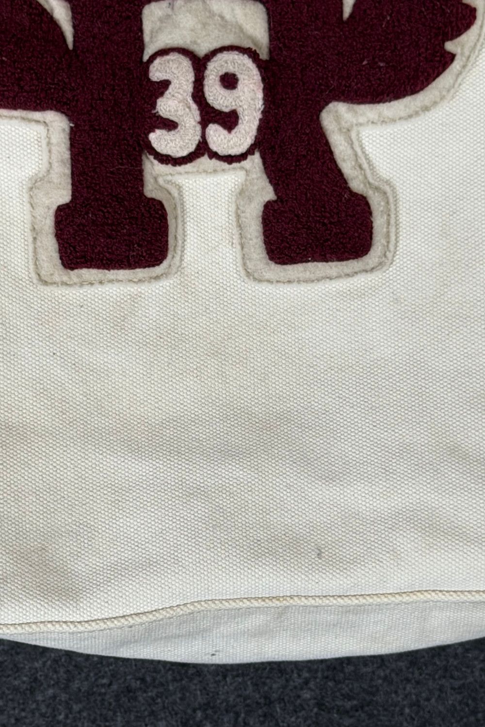 Ralph Lauren Rugby R39 Varsity Canvas Leather Tote Bag image 7