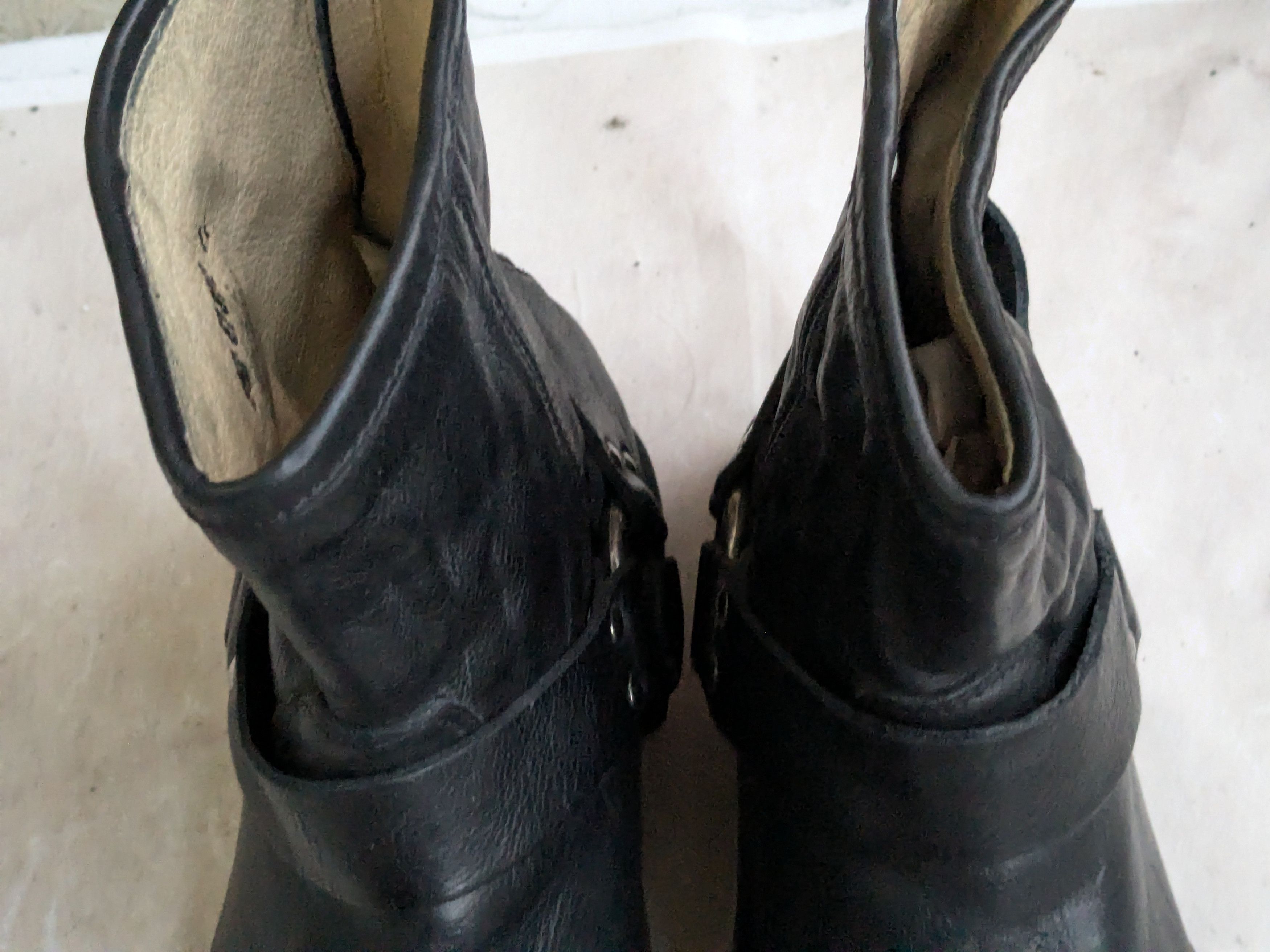 Frye Frye Harness Boots Black 9.5 D Leather Buckle Strap Size US 9.5 / EU 42-43 - 2 Thumbnail
