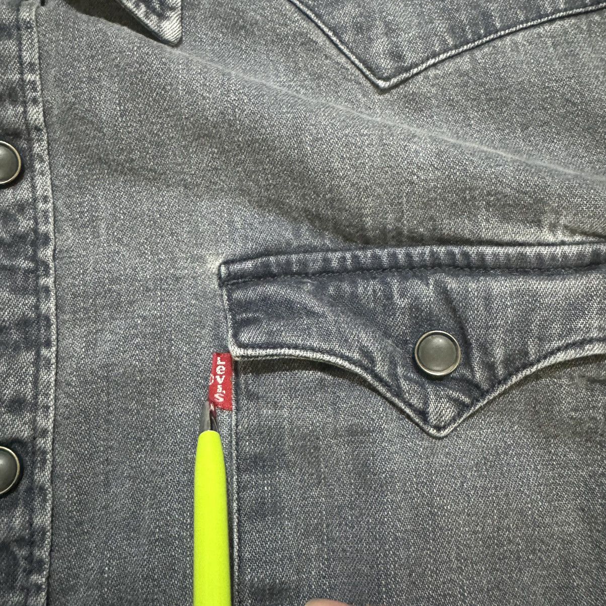 Levi's × Vintage Levi's Denim Black Grey Mens Shirt Snap Button Long Sleeve Size US L / EU 52-54 / 3 - 3 Thumbnail