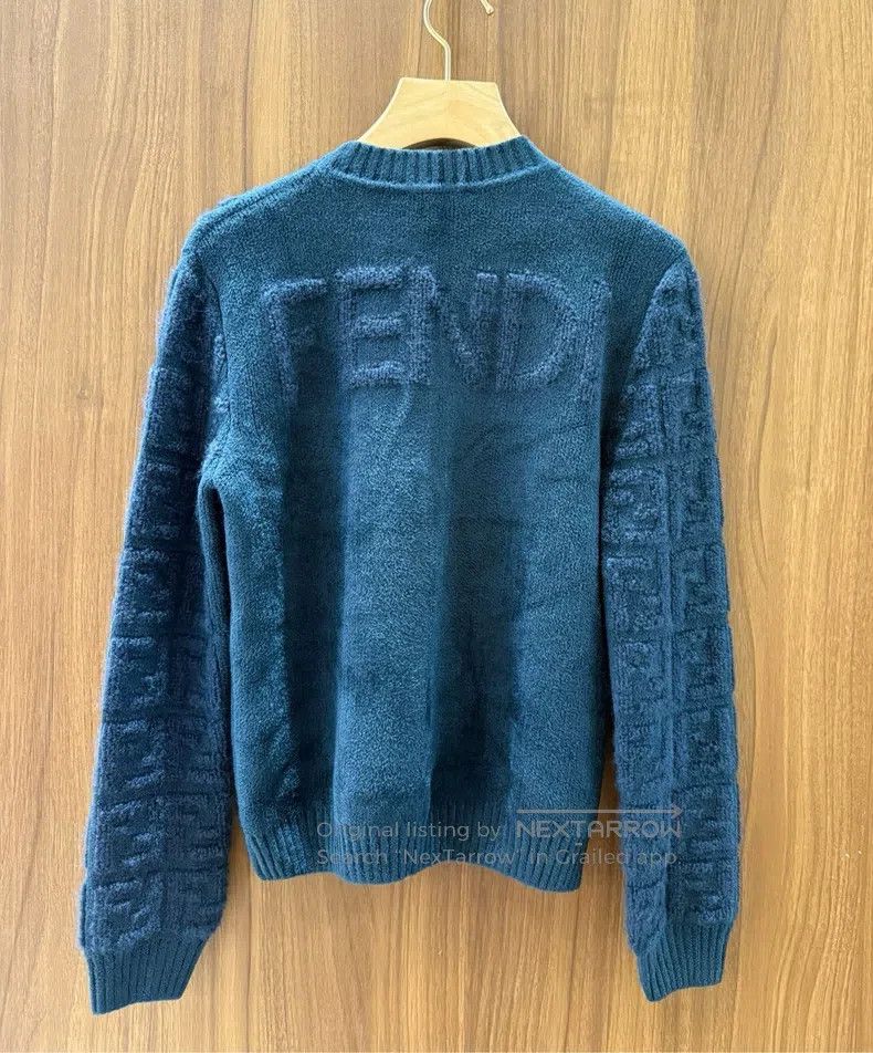 Fendi Fendi Navy Blue Full Print FF Sweater Size XXS / US 00 / IT 34 - 1 Thumbnail