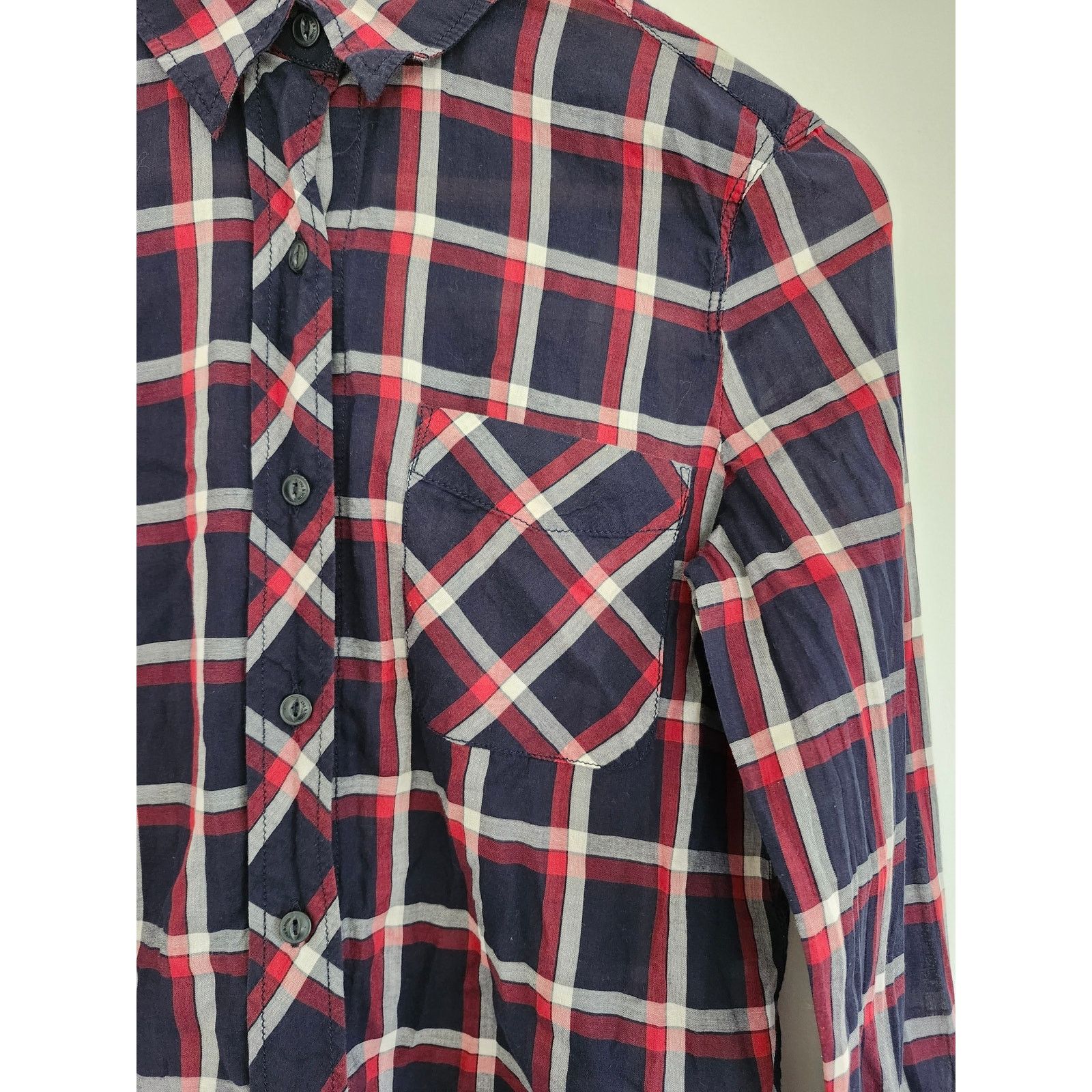 Rag & Bone Rag & Bone Robbie Plaid Cotton Long Sleeve Blouse Sz XXS Size XXS / US 00 / IT 34 - 3 Thumbnail