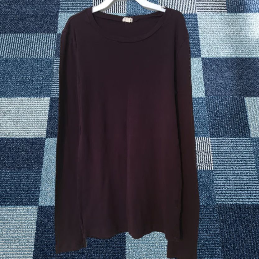 J.Crew J.CREW Knit Top XS Plum Purple Lightweight 100% Cotton Long Sleeve Round Neck Women Slim Casual Shirt Knit Top Size XS / US 0-2 / IT 36-38 - 1 Thumbnail