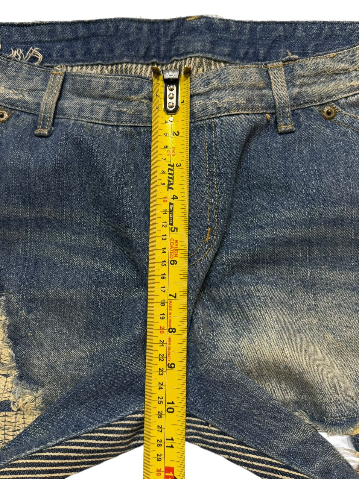 Number (N)ine Vintage 90s Japanese Brand Hybrid Mud Wash Distressed Baggy Size US 34 / EU 50 - 12 Thumbnail