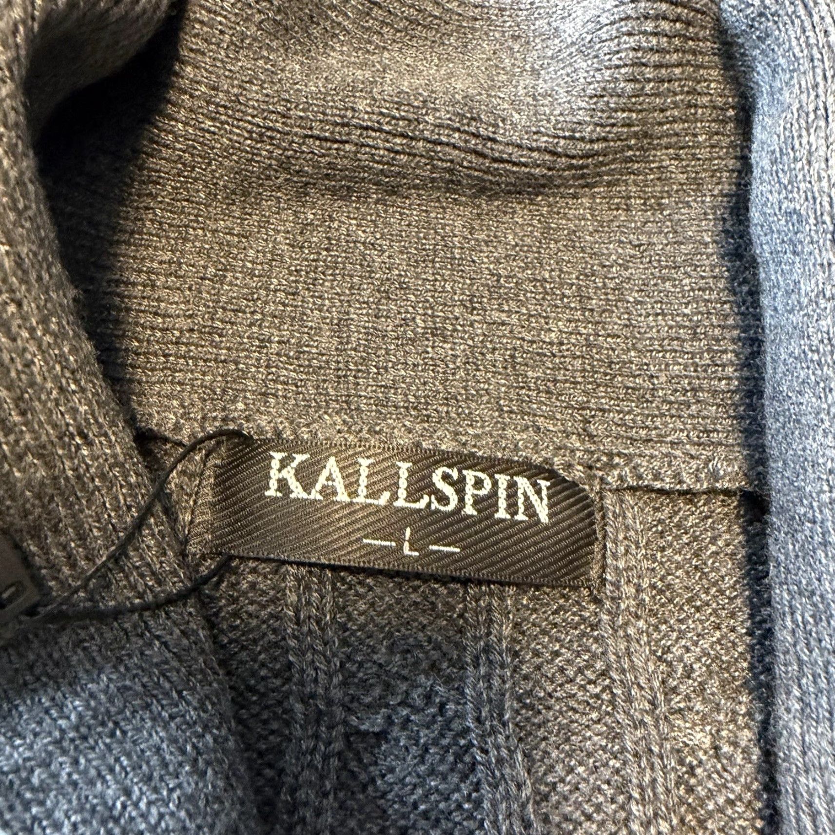 Vintage Kallspin Cardigan Sweater Mens Large Gray Fisherman Cable Knit Wool Blend New Size US L / EU 52-54 / 3 - 4 Thumbnail