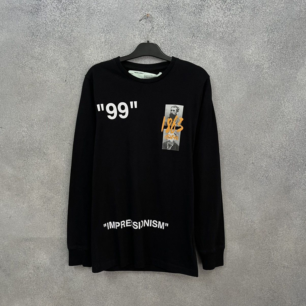 Off-White Off White Black Longsleeve Big Logo Streetwear Rare Size US XS / EU 42 / 0 - 4 Thumbnail