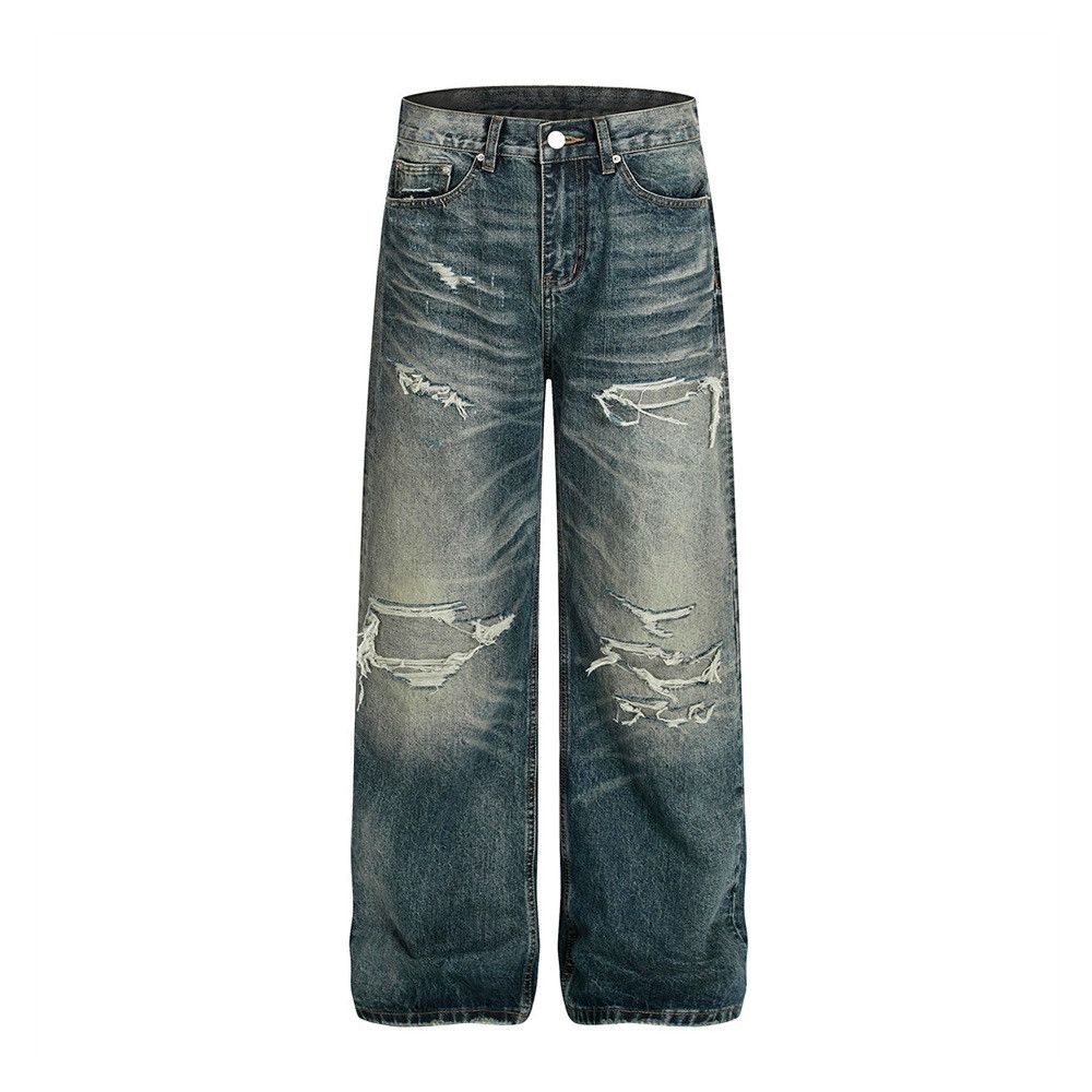 Vintage Retro distressed loose gradient punk ripped washed jeans Size US 32 / EU 48 - 1 Thumbnail