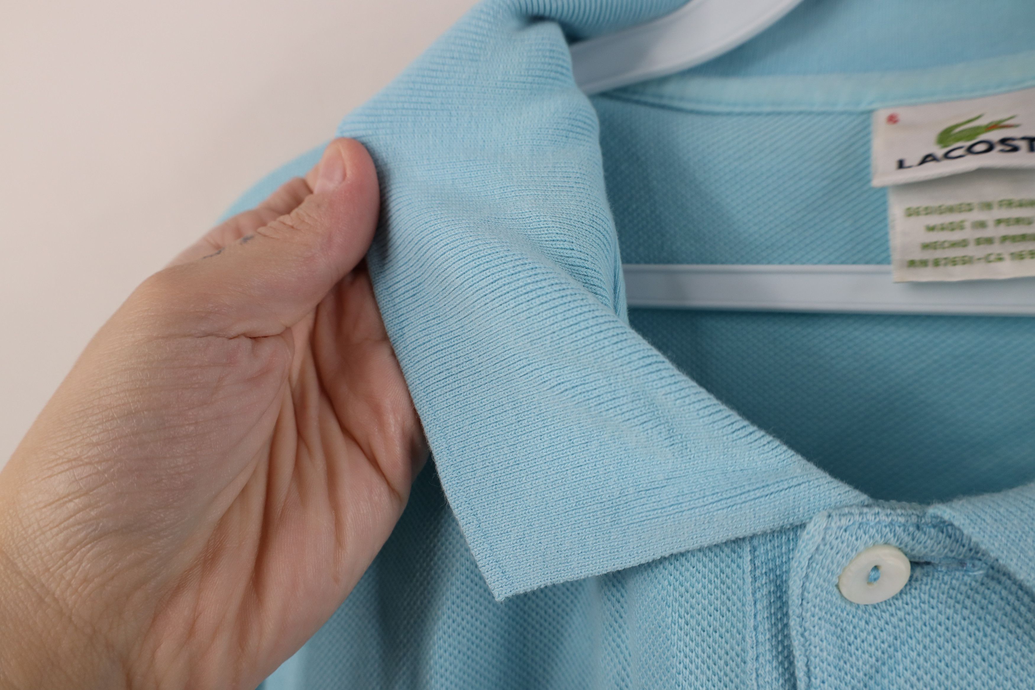Lacoste Lacoste Distressed Croc Logo Collared Golf Polo Shirt Blue Size US L / EU 52-54 / 3 - 6 Thumbnail