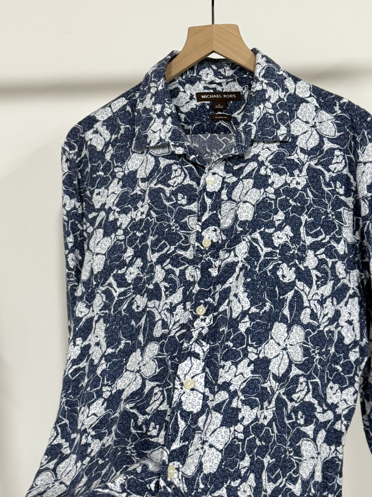Michael Kors Michael Kors Blue Aloha Flower Floral Button Shirt Large Size US L / EU 52-54 / 3 - 3 Thumbnail