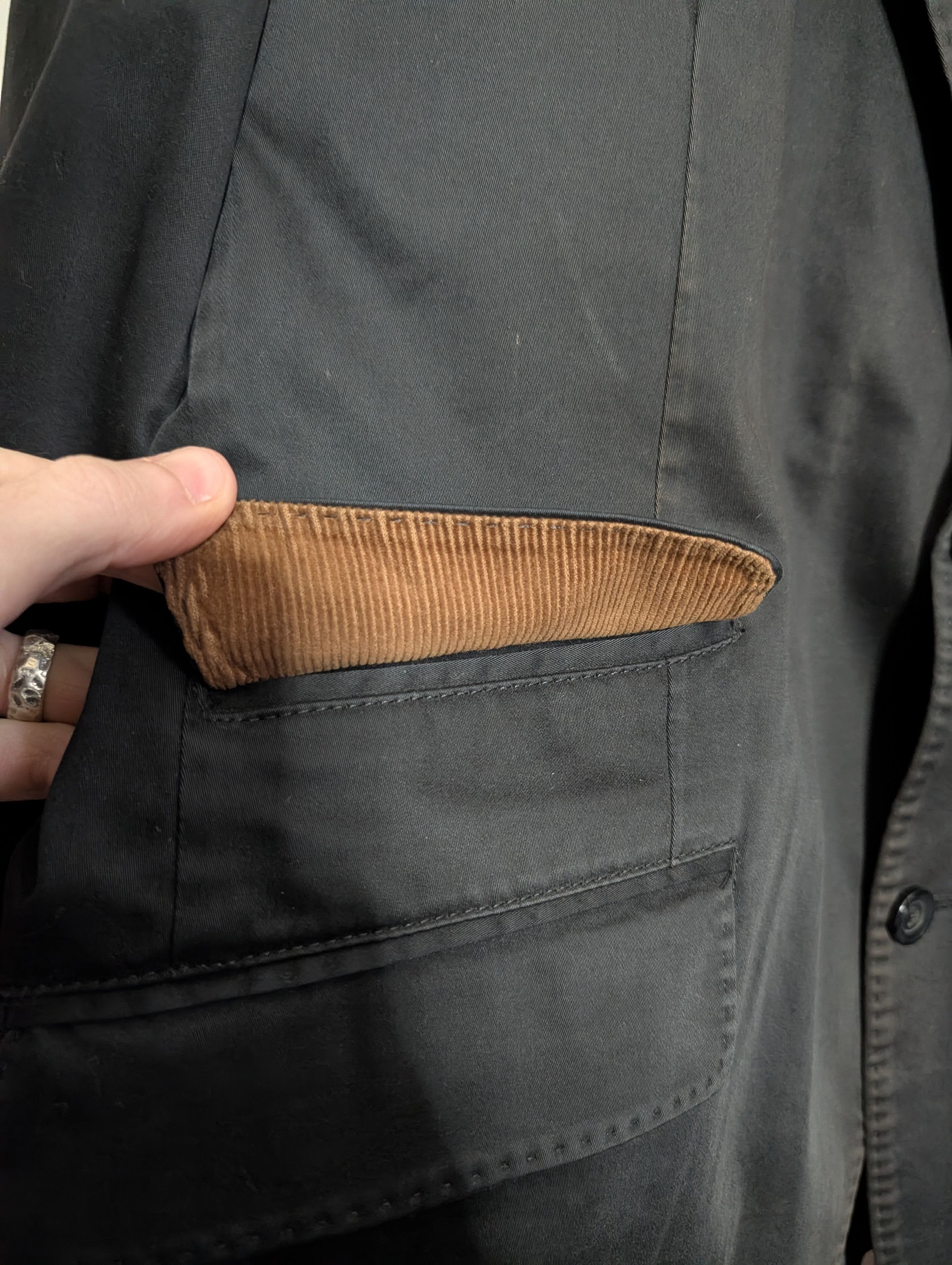 Other KROON Black corduroy trim floral lined stacked pocket jkt Size 42R - 4 Thumbnail