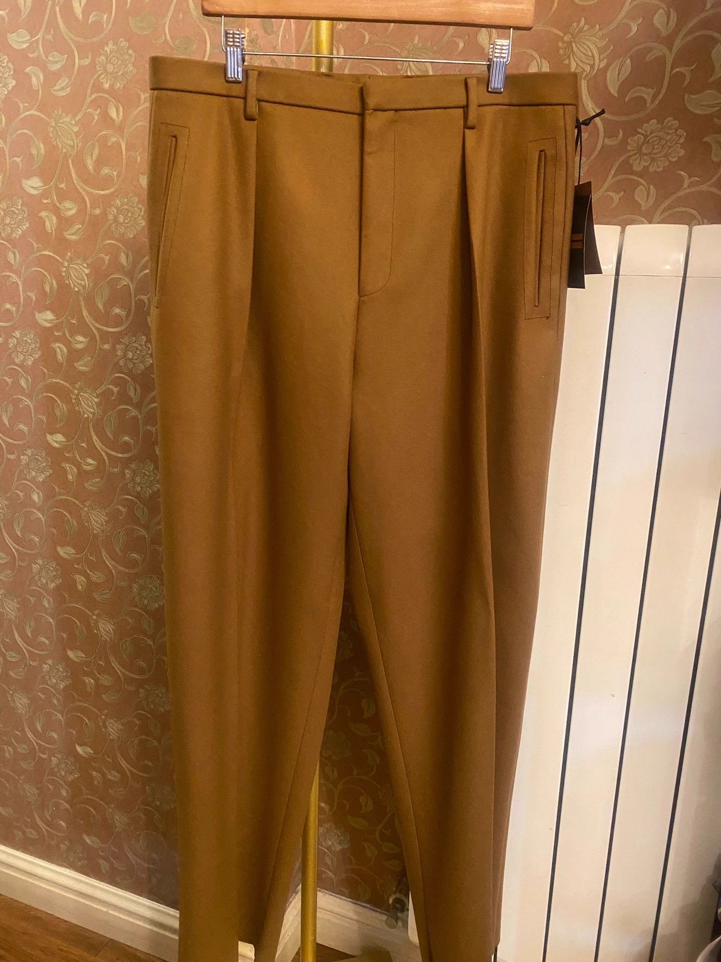 Ermenegildo Zegna ZEGNA Couture Runway Swiss Camel Wool Wide-Leg Pant Size US 36 / EU 52 - 1 Thumbnail