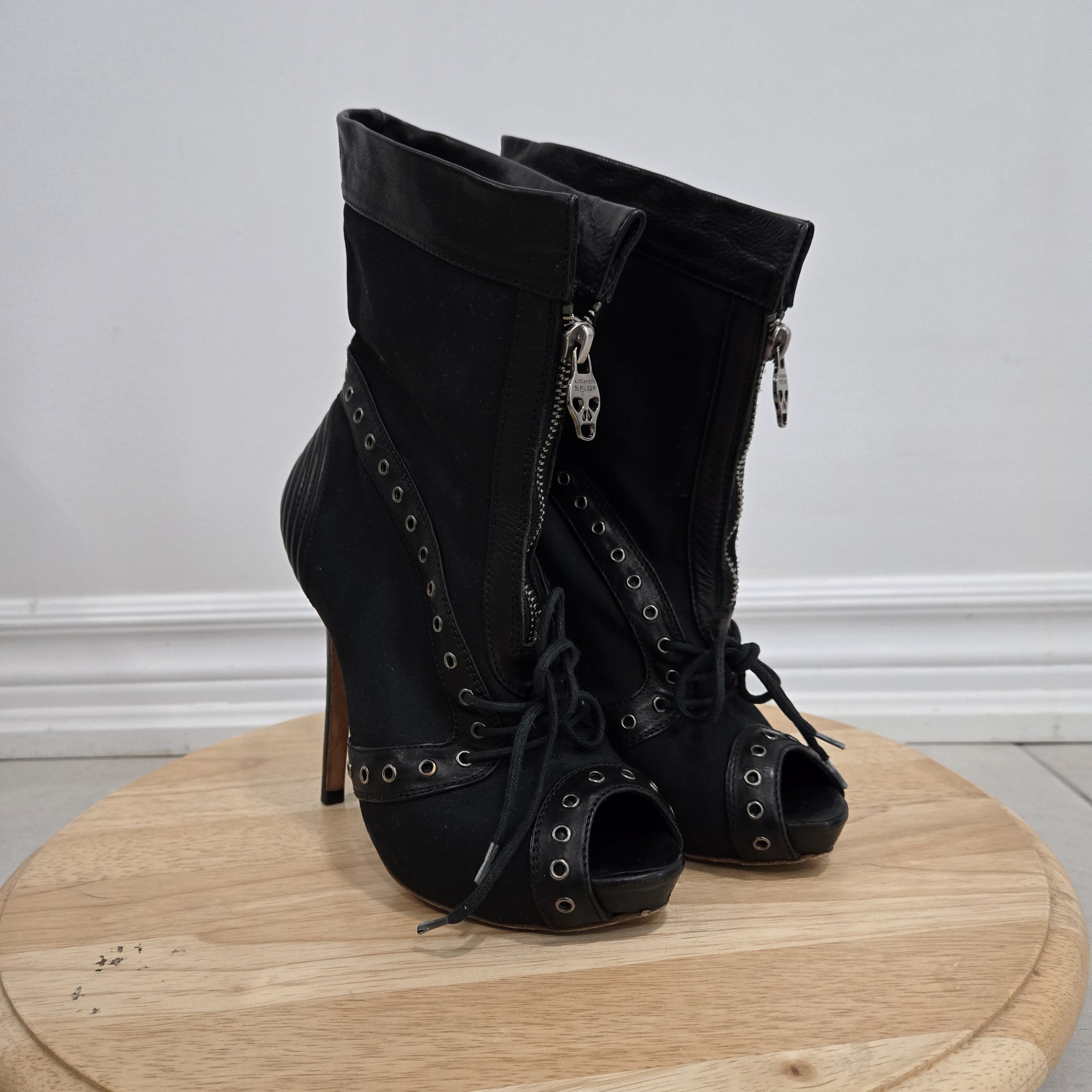 Alexander McQueen Peep toe stiletto booties Size US 6 / IT 36 - 1 Thumbnail