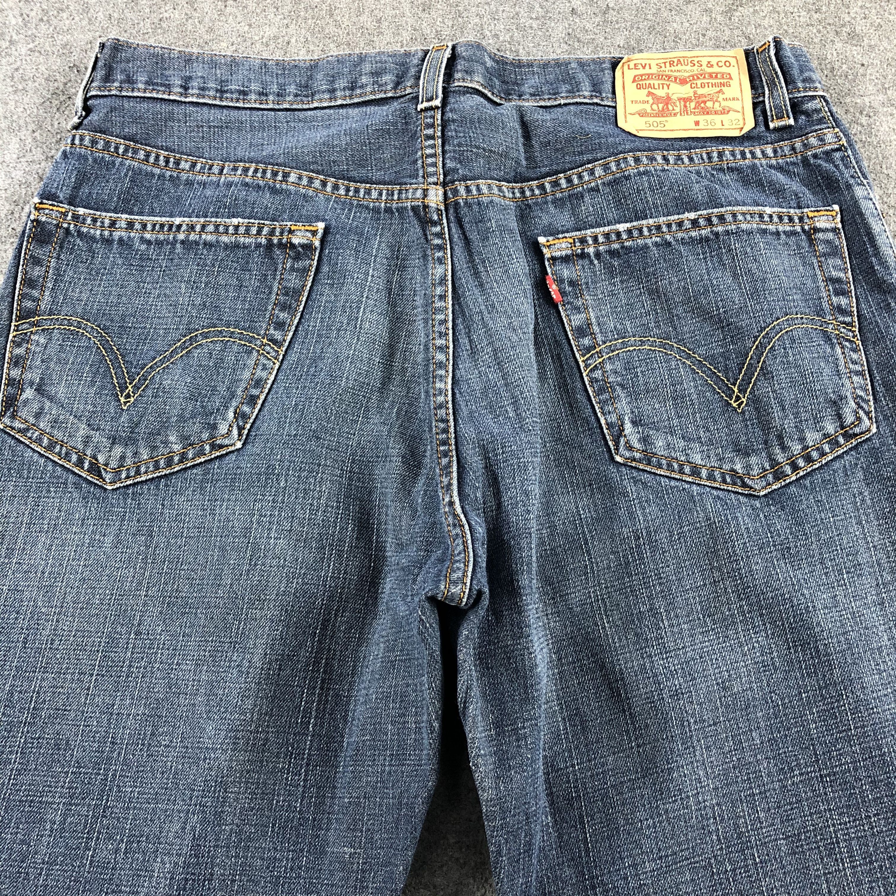 Levi's Vintage Blue Wash Levis 505 Jeans-J2228 Size US 36 / EU 52 - 4 Thumbnail