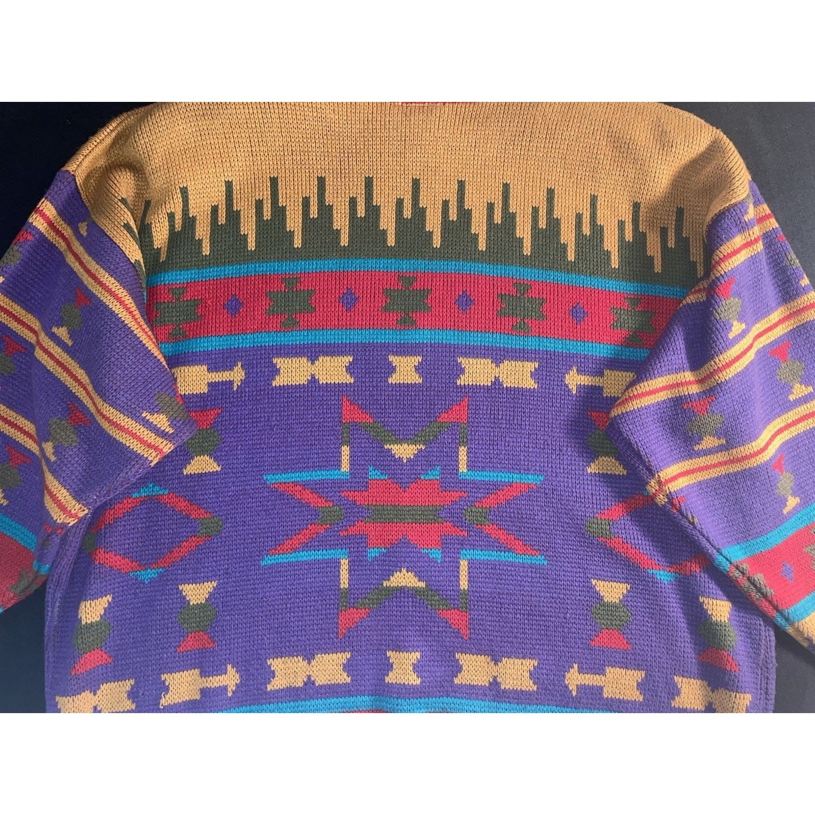 Giorgio Fiorelli VNTG Forelli International geometric knit crewneck sweater Size US XL / EU 56 / 4 - 19 Thumbnail