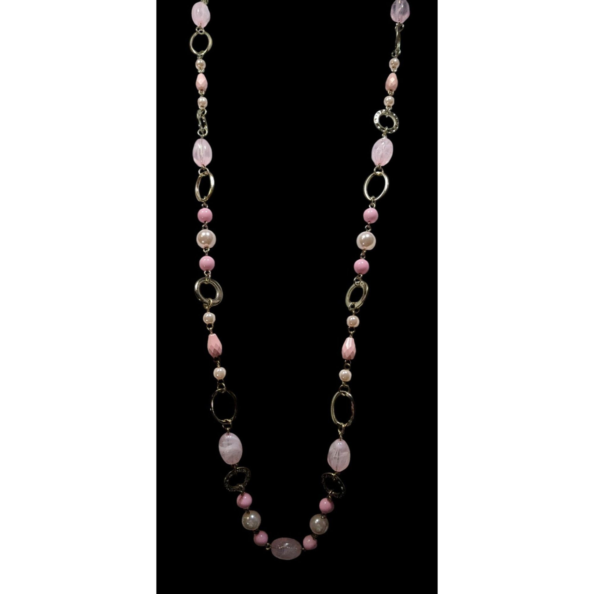 Other Coquette Pink And Gold Tone Beaded Chain Necklace Size ONE SIZE - 4 Thumbnail