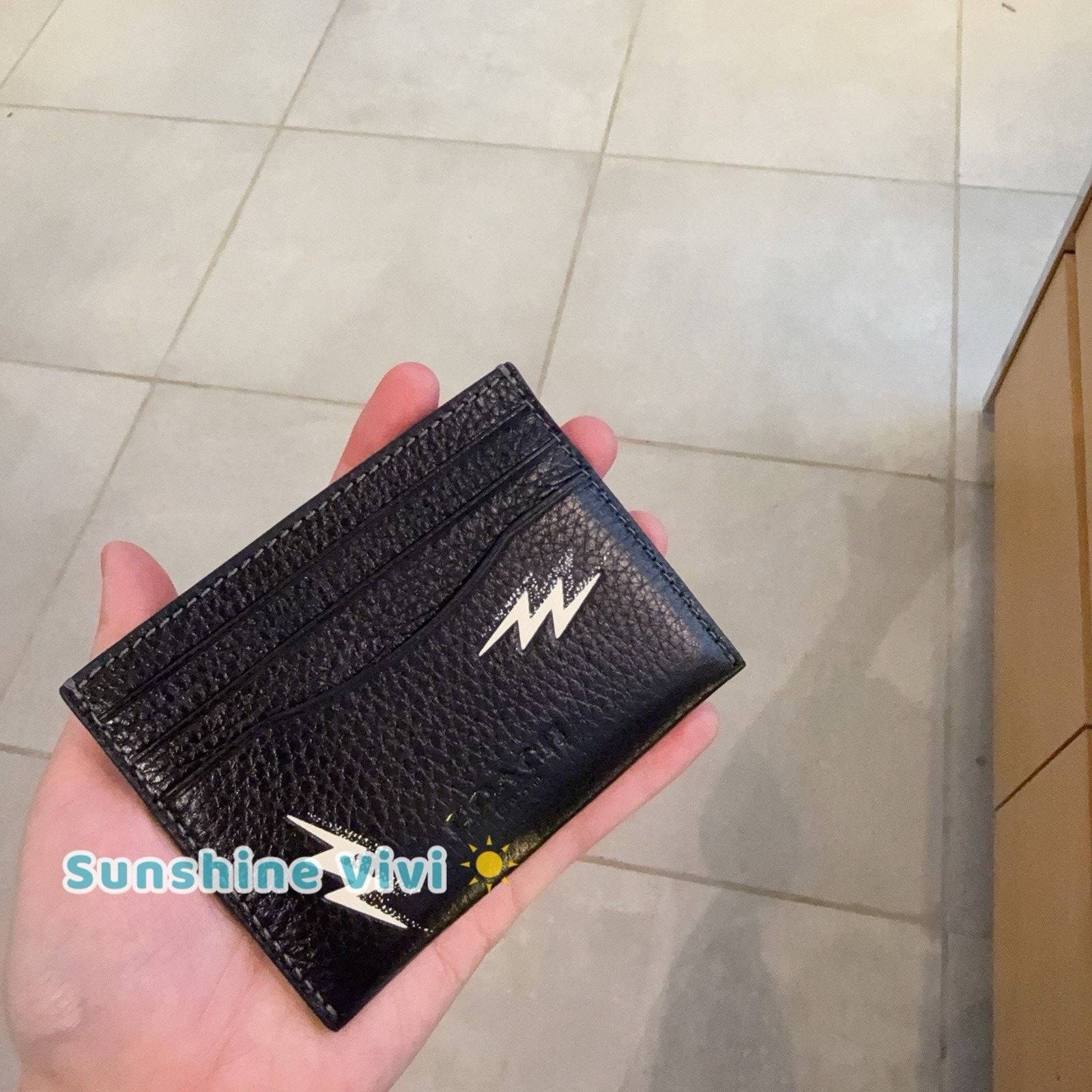 Coach NWT Coach Slim Id Card Case Lightning Bolt Print Black CDC81 Size ONE SIZE - 4 Thumbnail