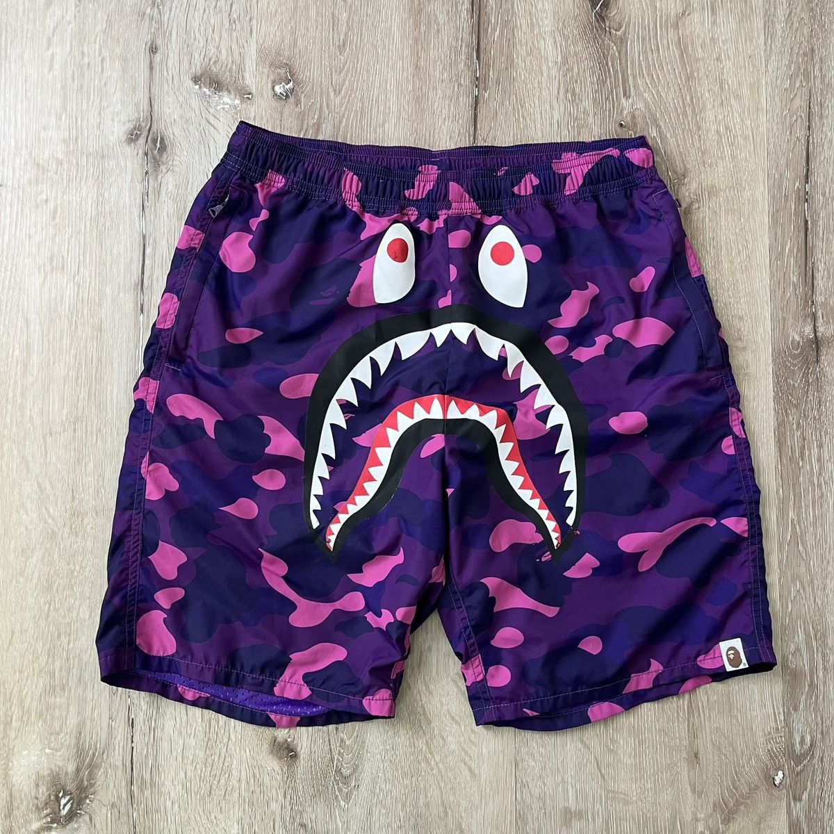 Bape Bape Color Shark Beach Shorts Purple Grailed