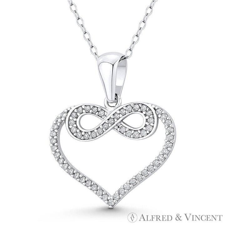 Other Open-Design Heart & Infinity Charm CZ Crystal Pendant Size ONE SIZE - 1 Preview