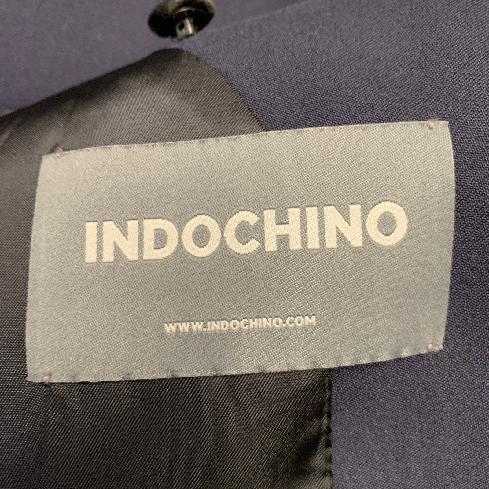 Indochino Size 38 Navy Black Contrast Trim Wool Cashmere Tuxedo Size 38R - 8 Thumbnail