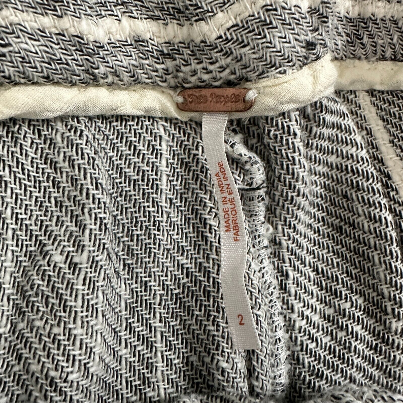 Free People Free People Casual Cream & Black Stripe Crop Pant Tie Belt 2 Size 26" / US 2 / IT 38 - 5 Thumbnail