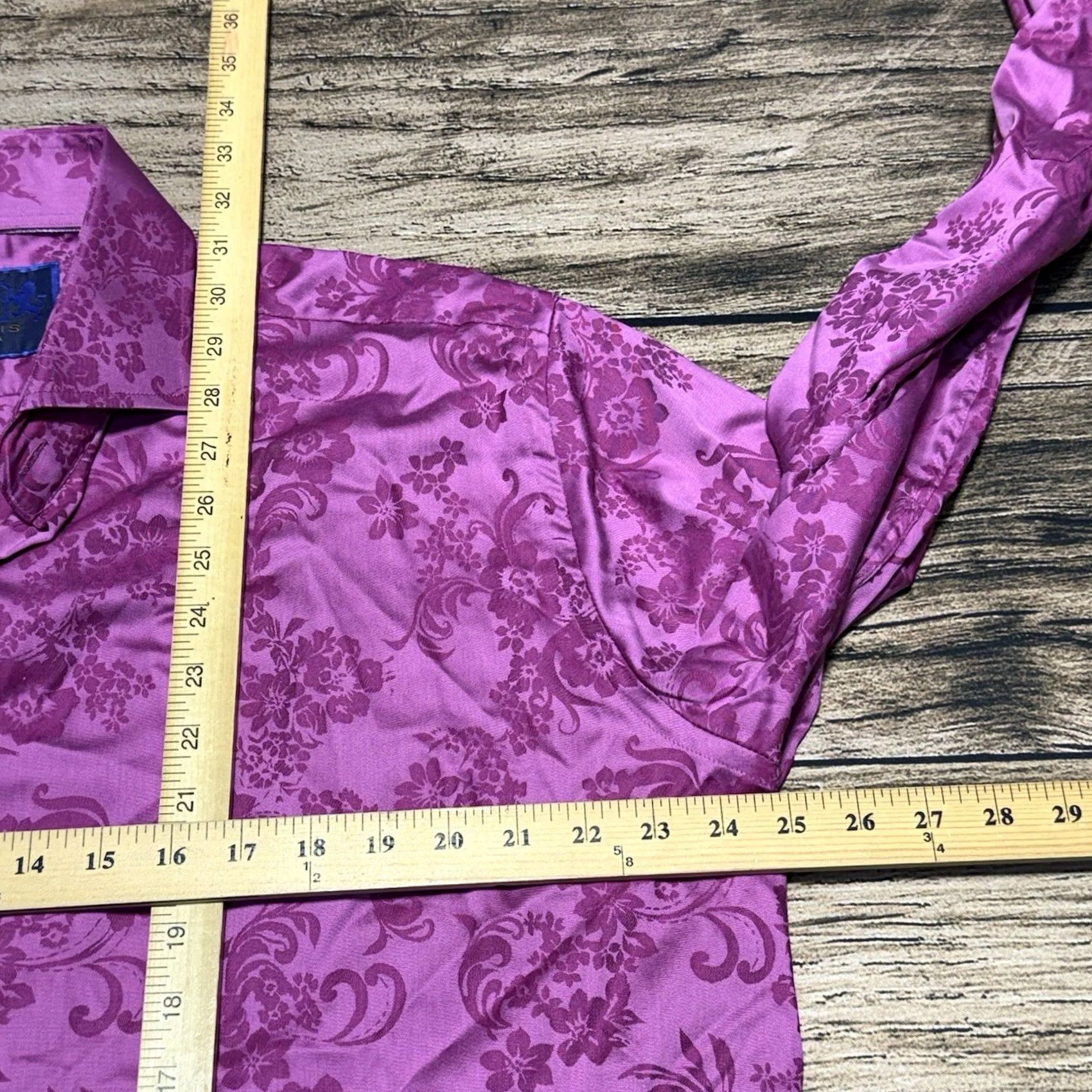 Vintage Hawes & Curtis Chelsea Shirt Men's XL Purple Floral Jermyn Street London NWT Size US XL / EU 56 / 4 - 7 Thumbnail