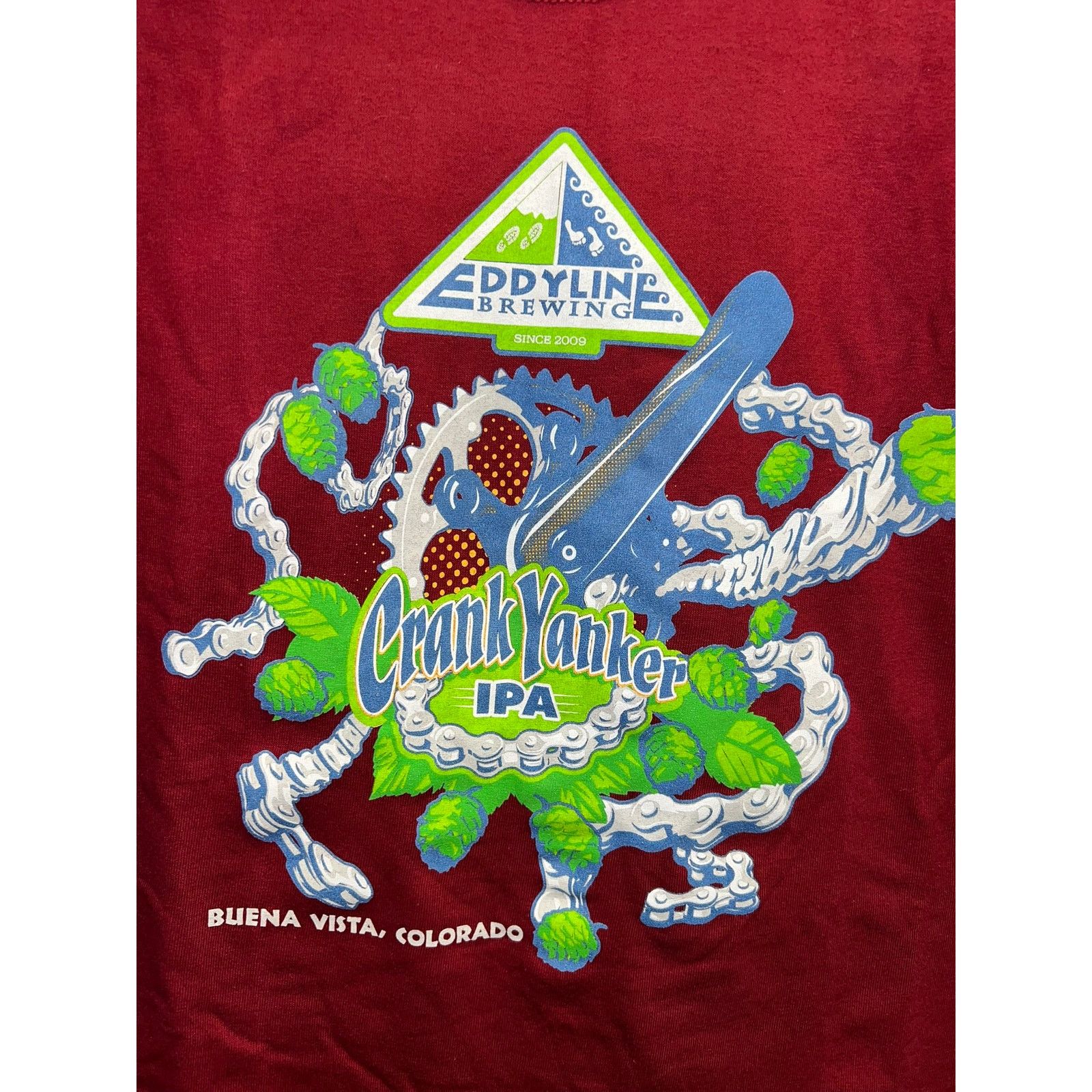 Gildan Crank Yanker IPA Shirt Eddyline Brewing Colorado Red Large Size US L / EU 52-54 / 3 - 2 Thumbnail