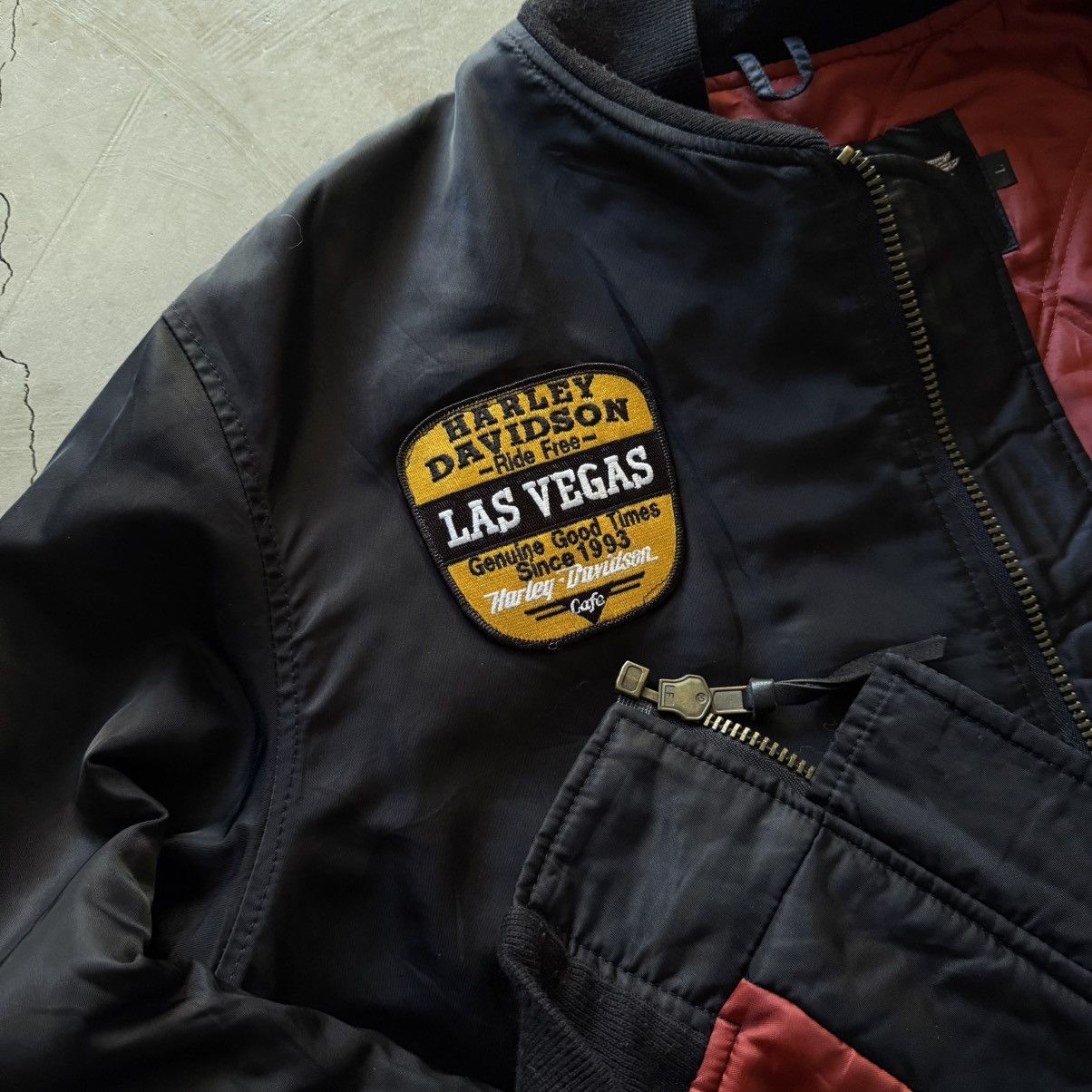 Harley Davidson Vintage Harley Davidson Owners Group(HOG) MA-1 Bomber Jacket Size US L / EU 52-54 / 3 - 10 Thumbnail