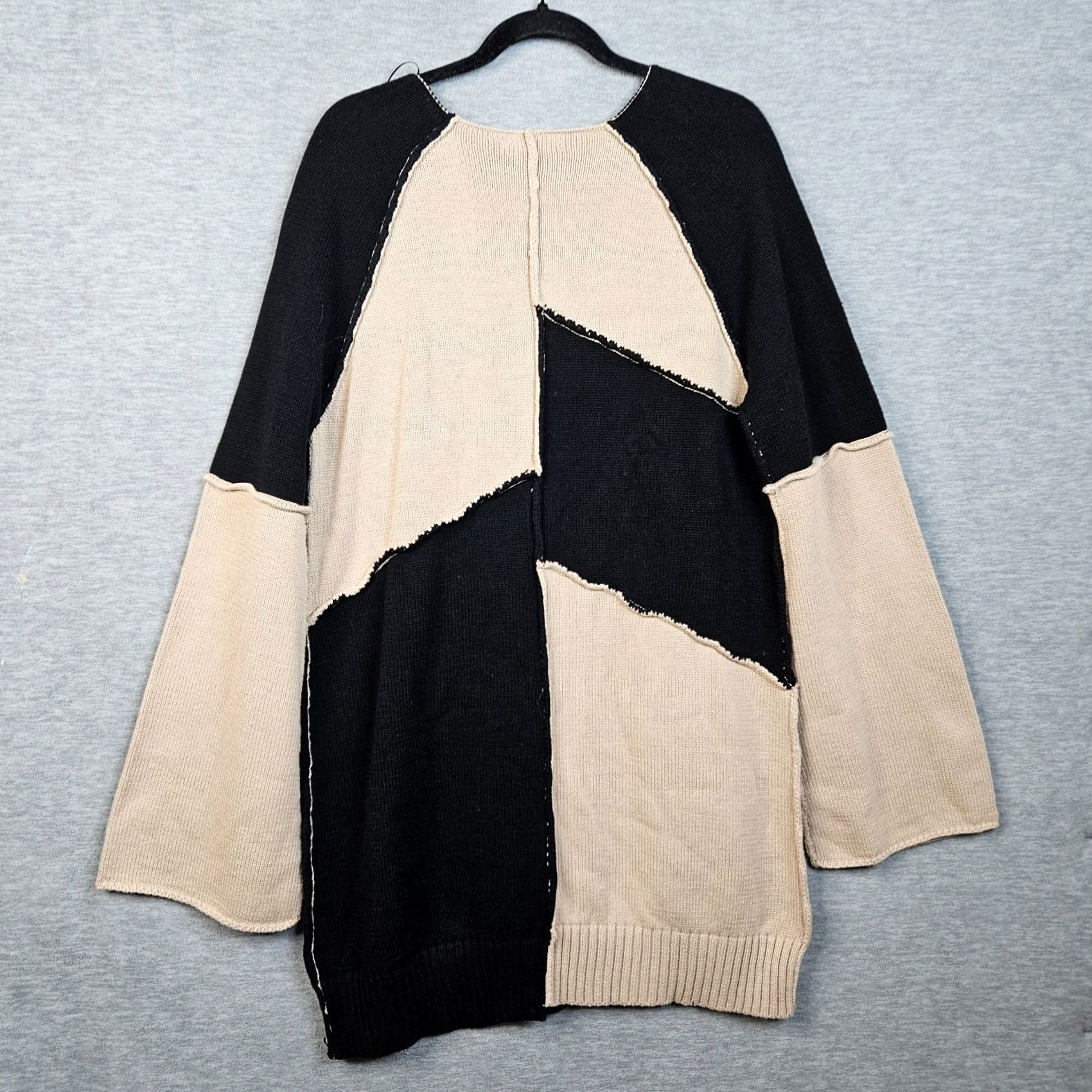 Steve Madden Steve Madden Women's Long Sleeve Knit Sweater Dress BLACK Beige L Adult Regular Size Size L / US 10 / IT 46 - 2 Thumbnail