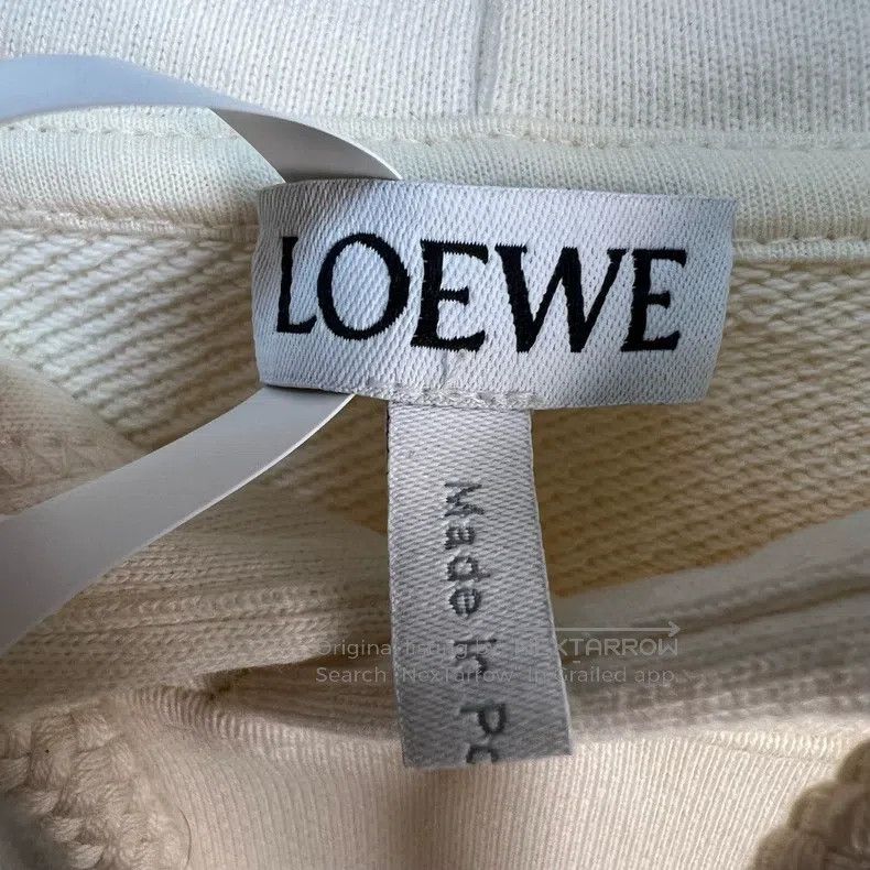 Loewe Loewe Off-white Front Leather Patch Hooded Sweatshirt Size US XL / EU 56 / 4 - 3 Thumbnail