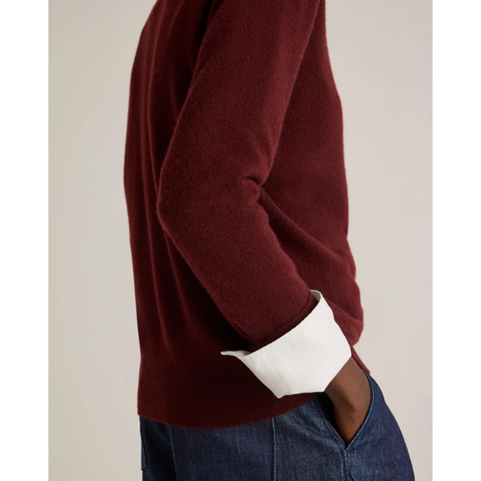 Quince Quince Cashmere Crewneck Sweater Small Rich Burgundy NWT Size S / US 4 / IT 40 - 3 Thumbnail