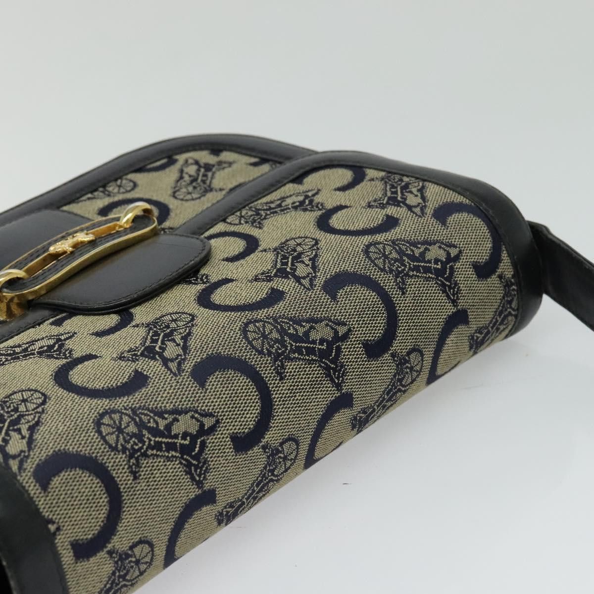 Celine CELINE C Sulky Shoulder Bag Canvas Navy Gold Size ONE SIZE - 6 Thumbnail
