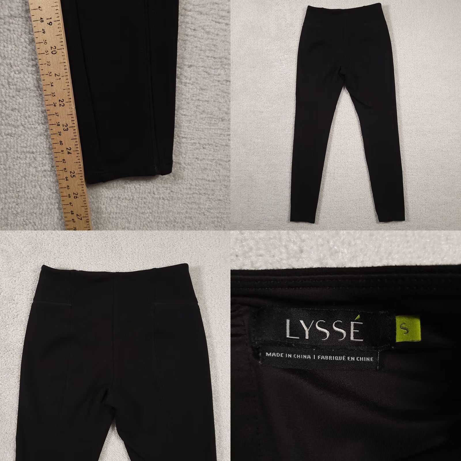 Vintage Lyssé Leggings Women's Small Black Shaping Skinny Stretch Yoga Size 28" / US 6 / IT 42 - 8 Thumbnail
