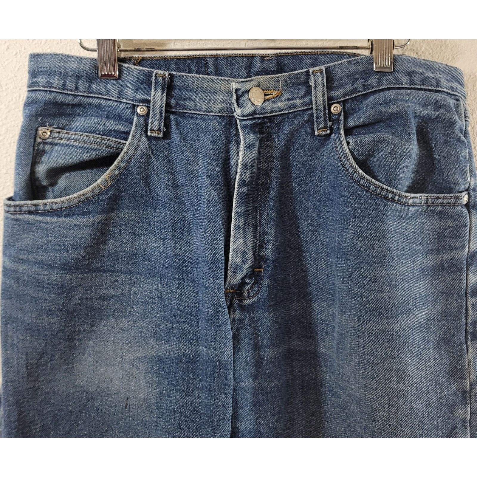 Wrangler Wrangler Blue Denim Jeans 32 X 34 5 Pocket Straight Leg Size US 32 / EU 48 - 6 Thumbnail