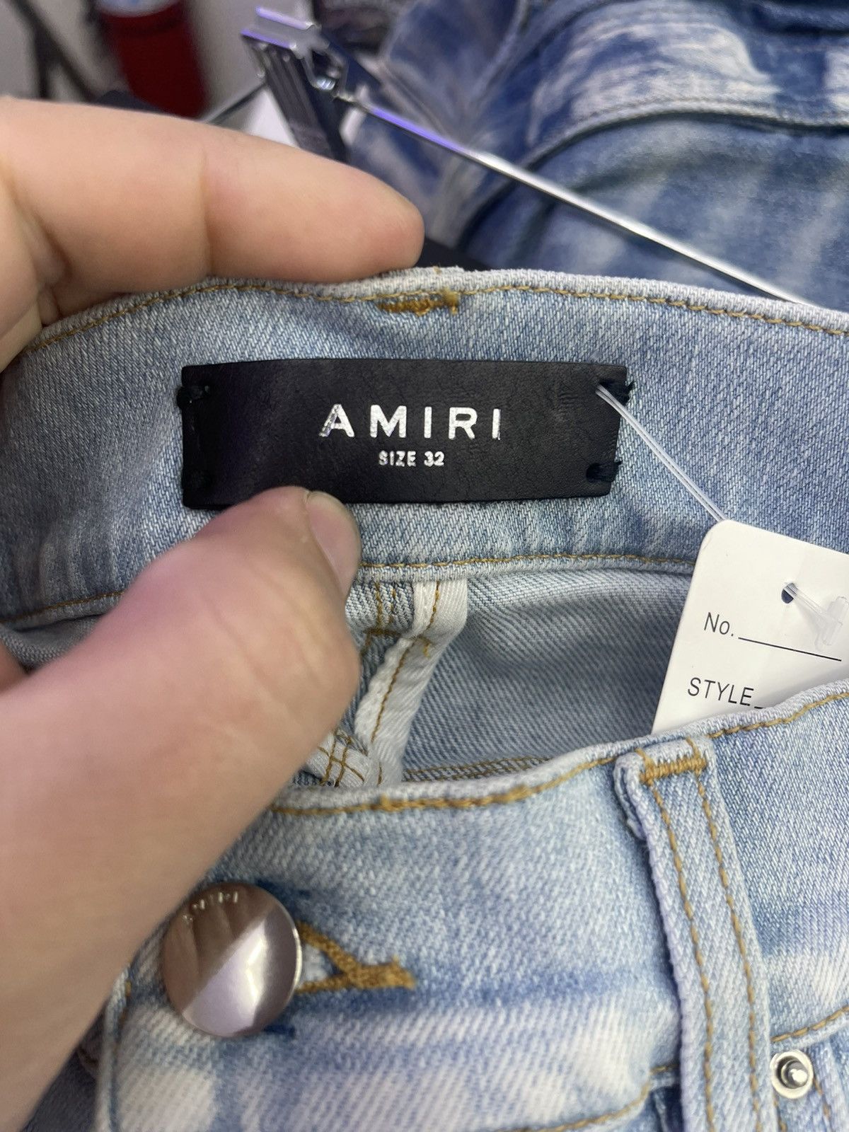 Amiri Amiri Plaid Thrasher jeans (Light blue/Orange) Size US 32 / EU 48 - 4 Thumbnail