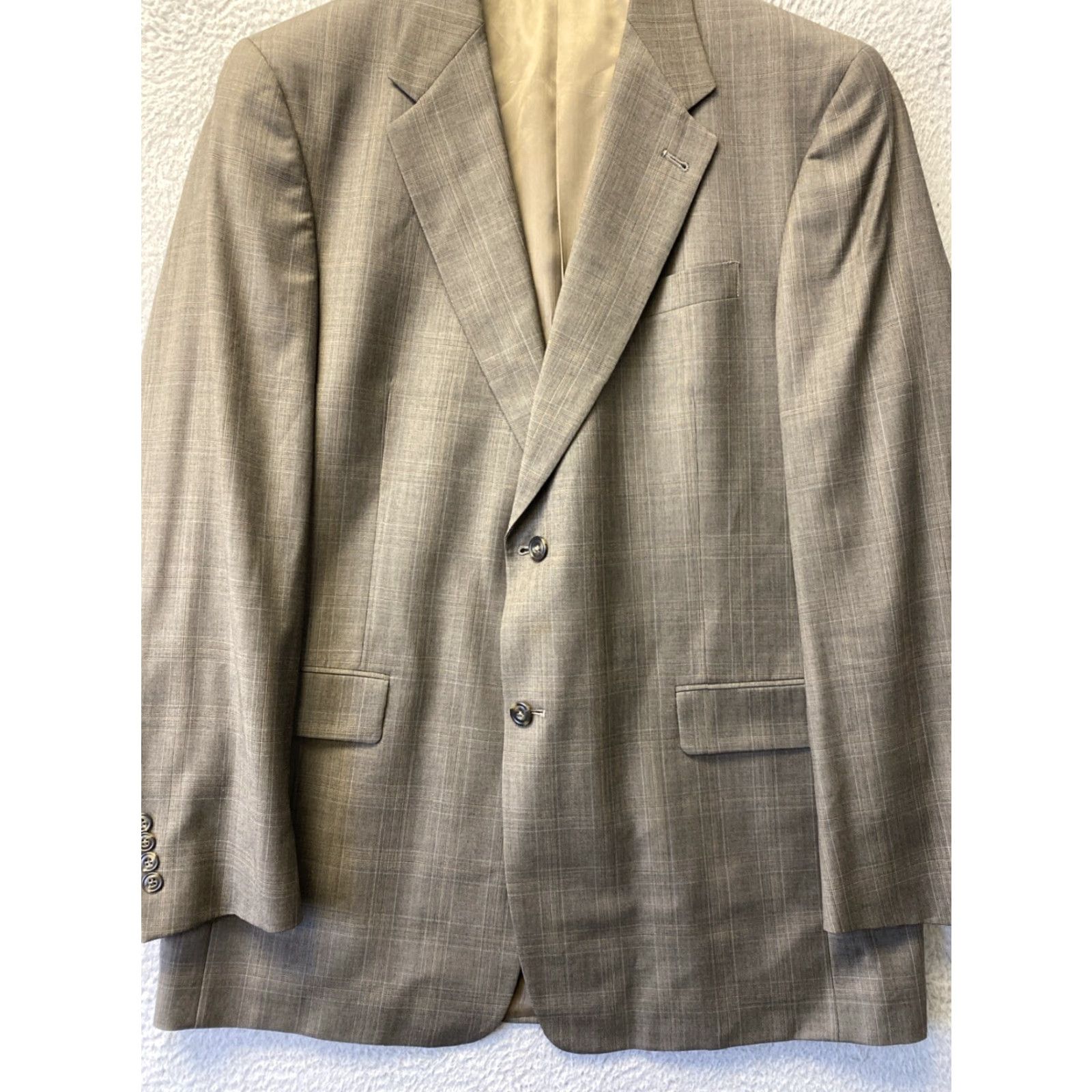 Hart Schaffner Marx VINTAGE Hart Schaffner Marx Blazer 44R Wool Gray Plaid Classic Designer Mens Size 44R - 2 Thumbnail