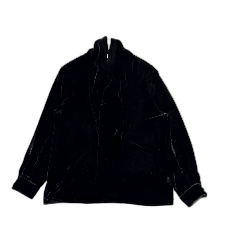 Saint Laurent Paris black velvet long sleeve coat Size US L / EU 52-54 / 3 - 1 Thumbnail